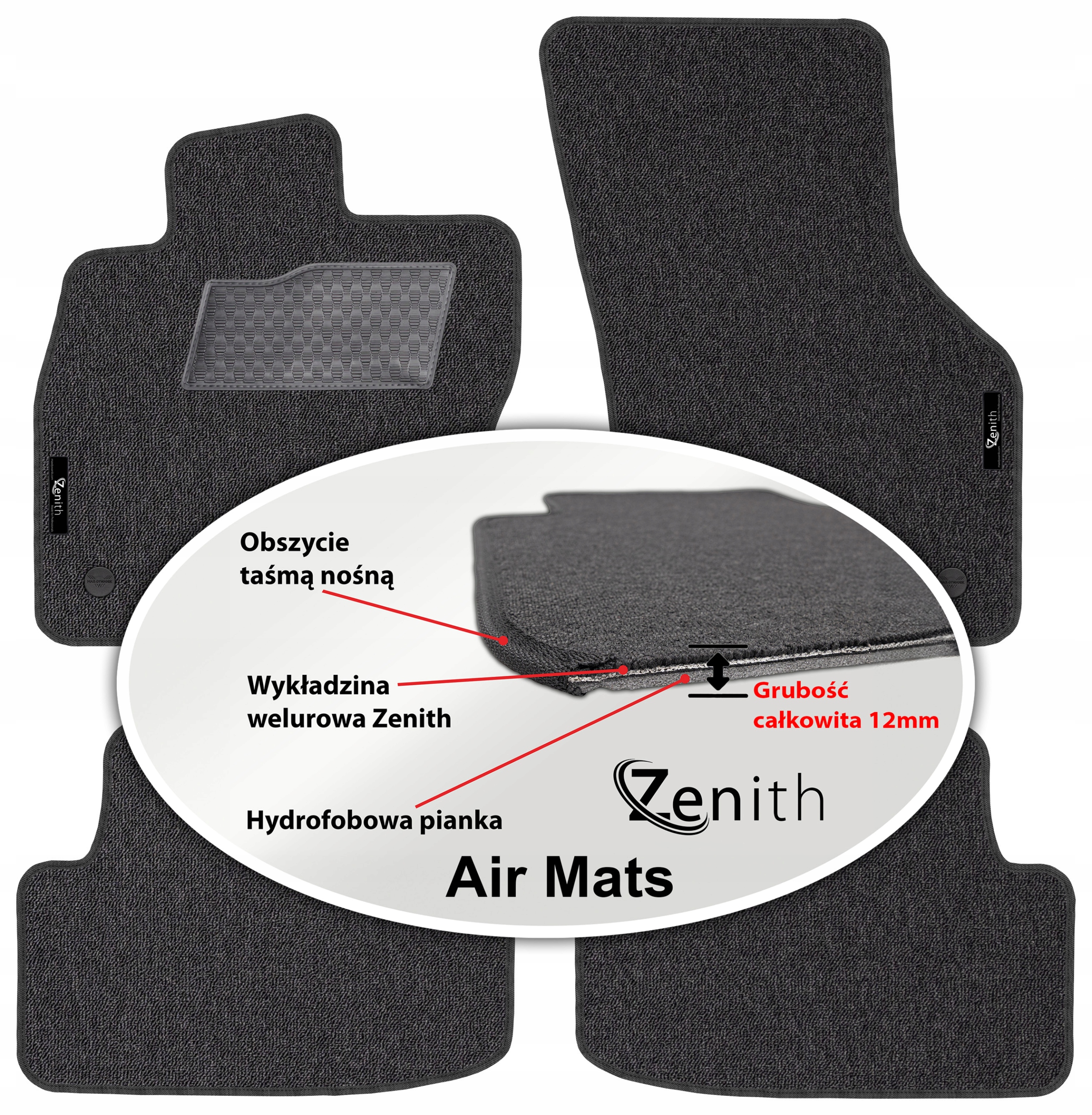 Vw Golf VII Gti 2012-2020 Velúrové koberčeky do auta Zenith Air Mats