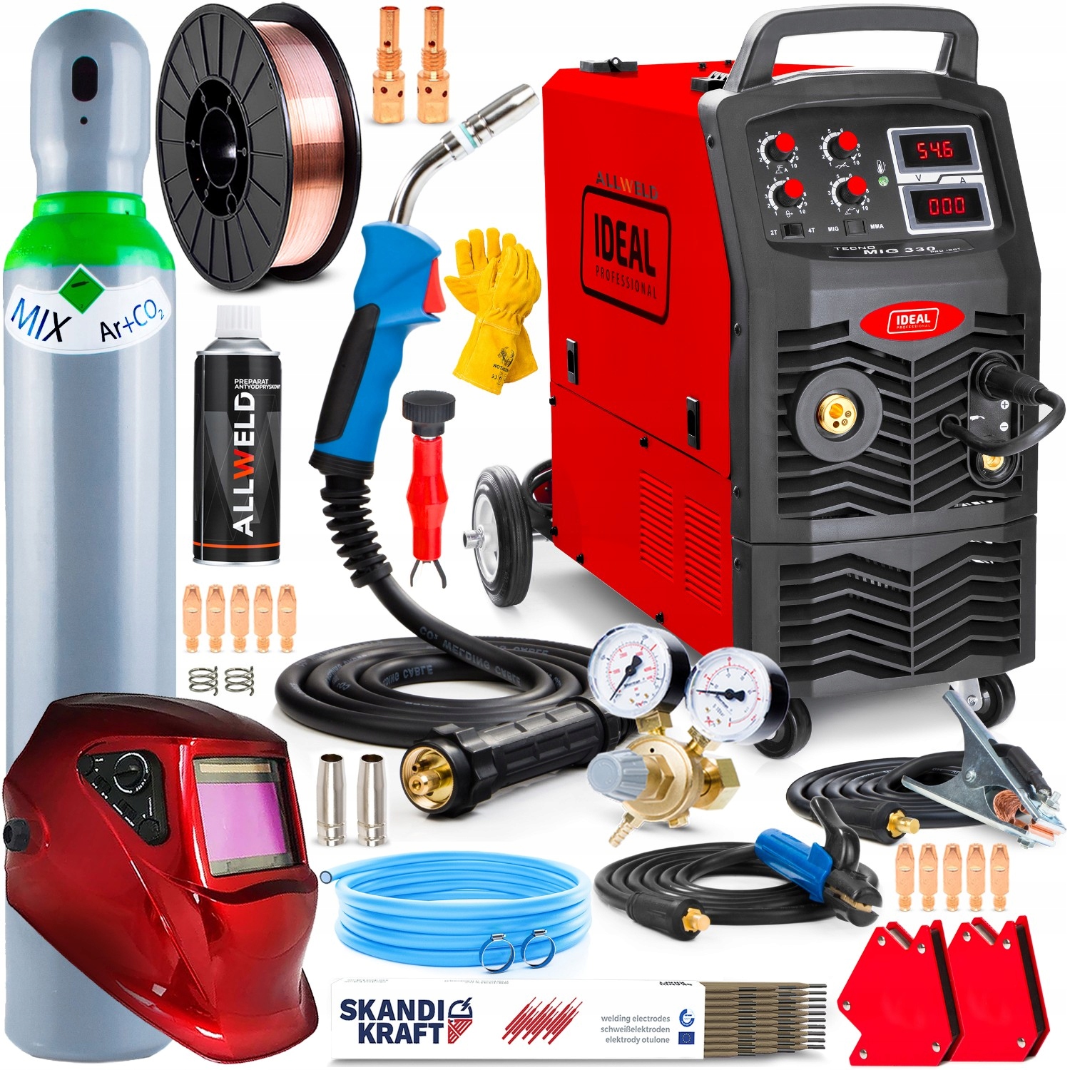 Poloautomatický Svařovací Stroj Ideal Tecno Mig 330 4X4 Digital Mma 400V 330A Alu 4R