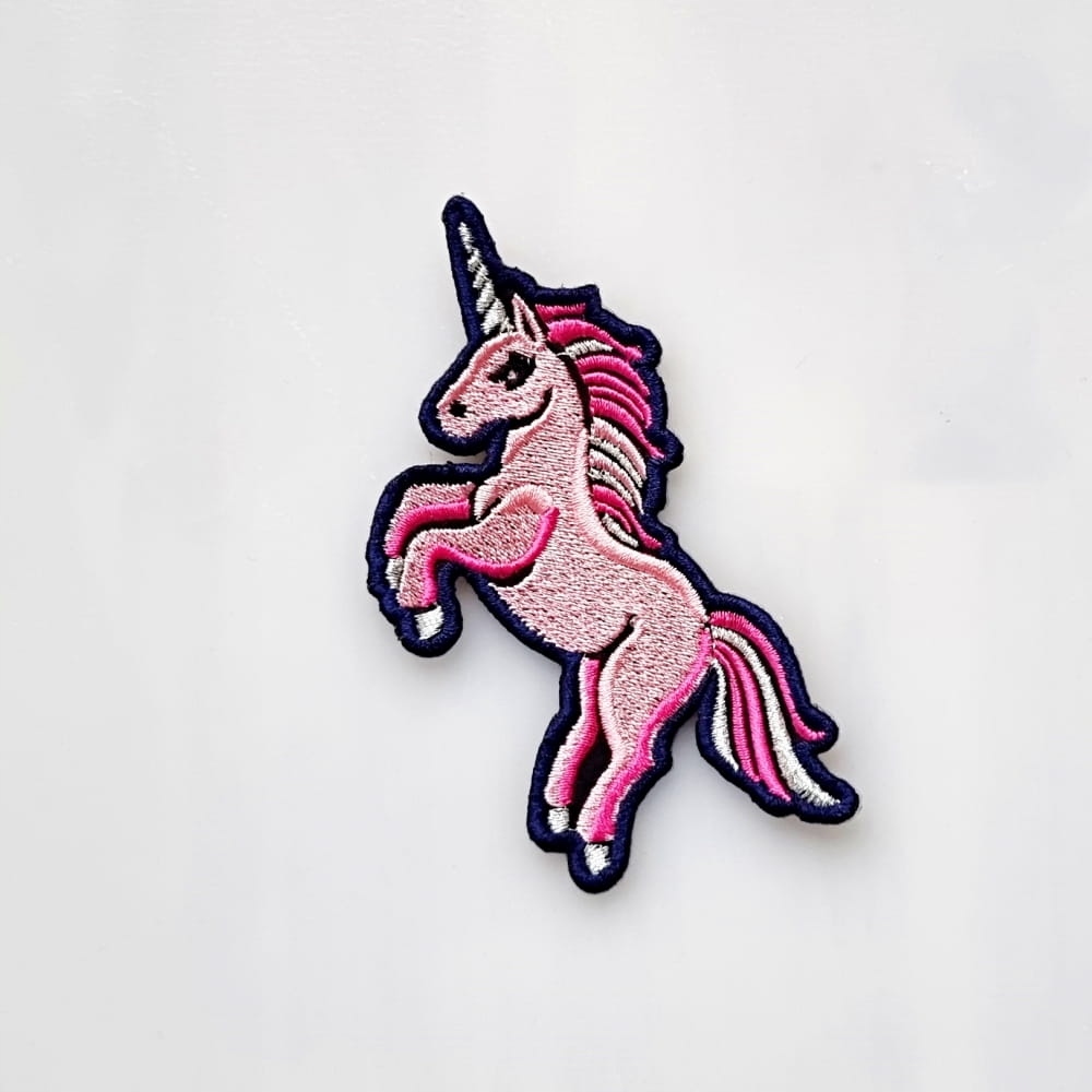 Haftowana naszywka TERMO na ubranie - Jednorożec różowy 11,2 x 6,3 cm Rodzaj aplikacji z haftem