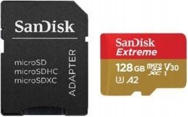SANDISK MICRO SDXC EXTREME 128GB 190MB/s U3 V30 A2 Pojemność karty 128 GB