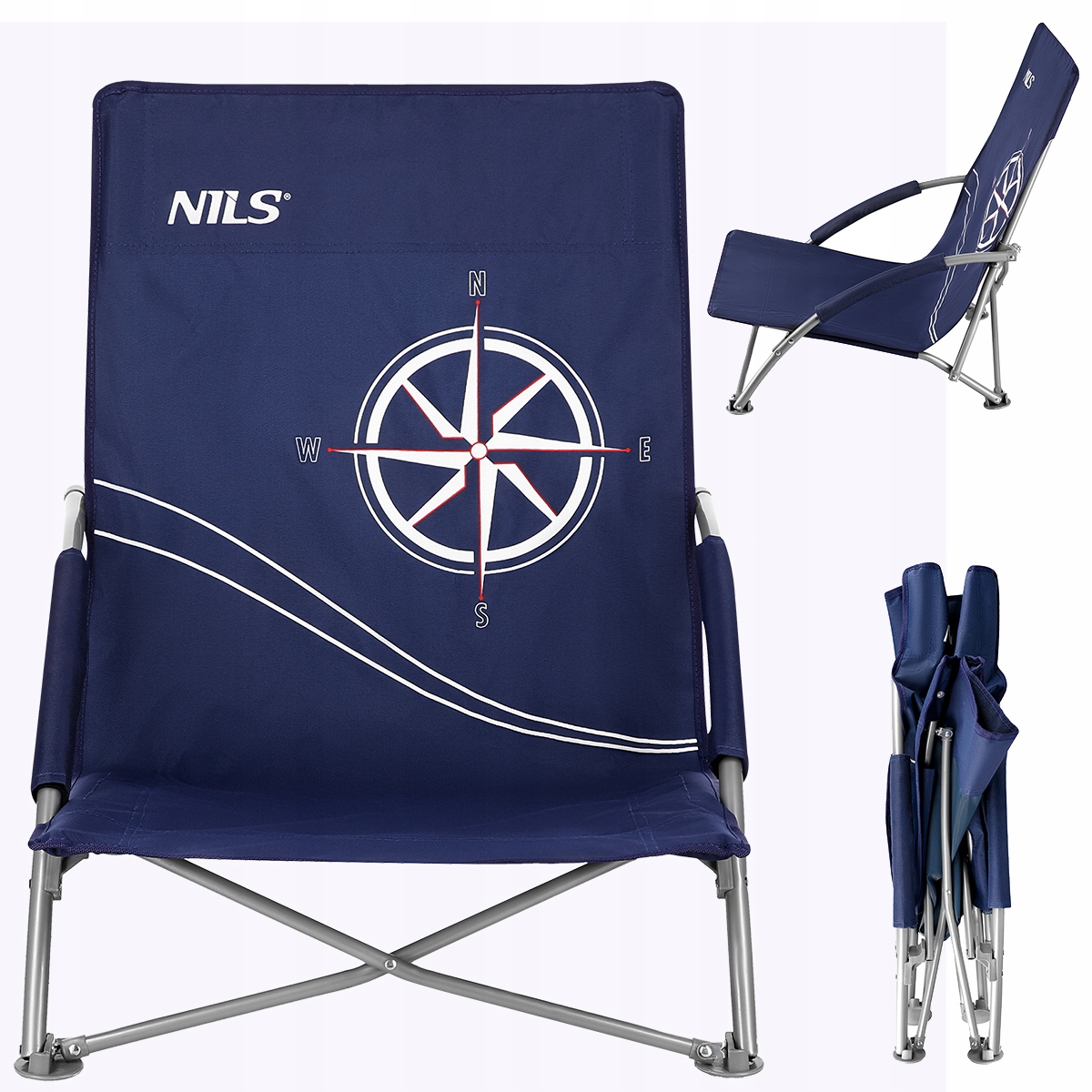 Plażowe Krzesło Składane Turystyczne na Balkon Plaże Ogród + Pokrowiec