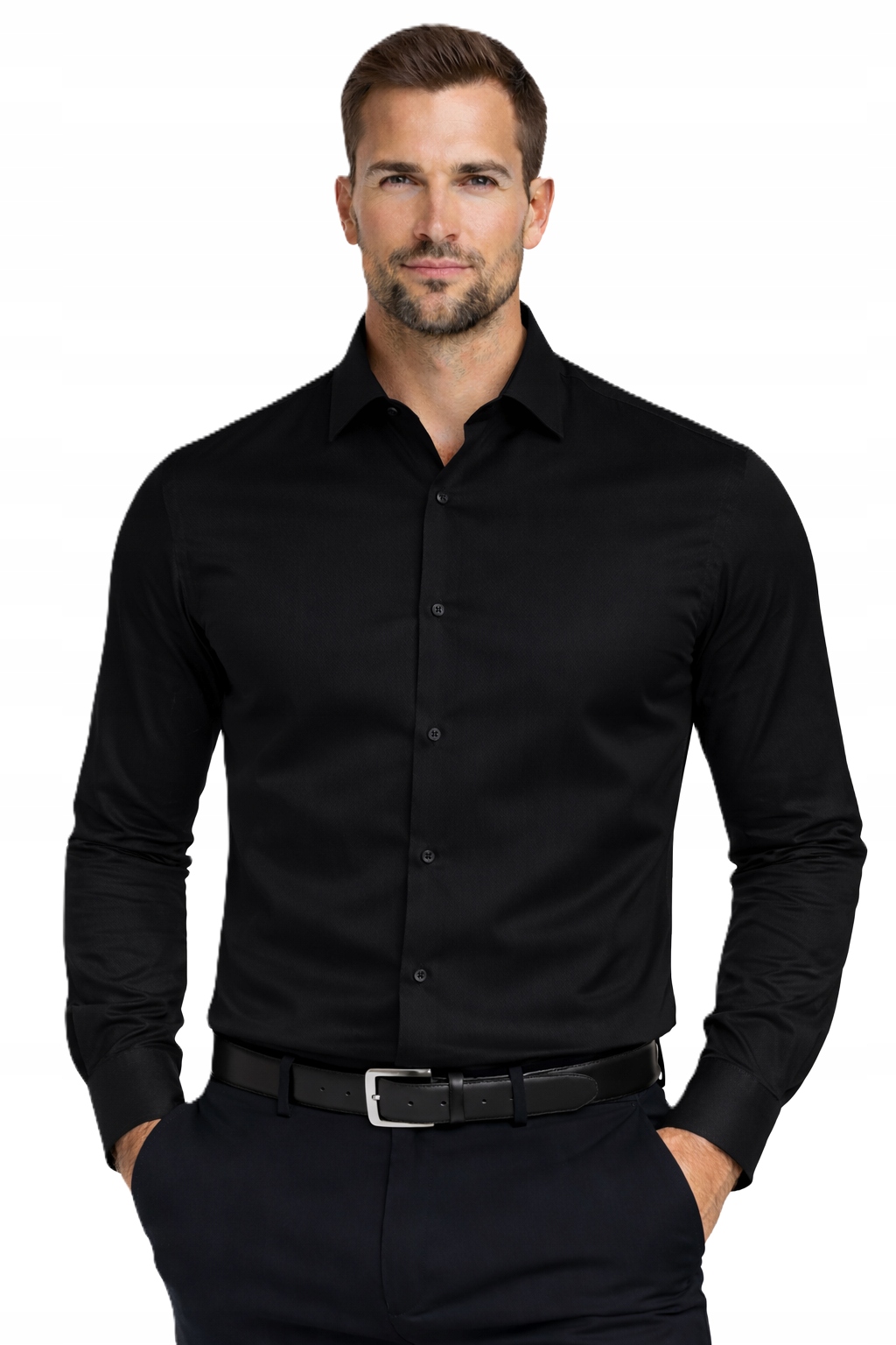 Espada Koszula Męska Czarna 97% bawełna 3% elastan slim fit