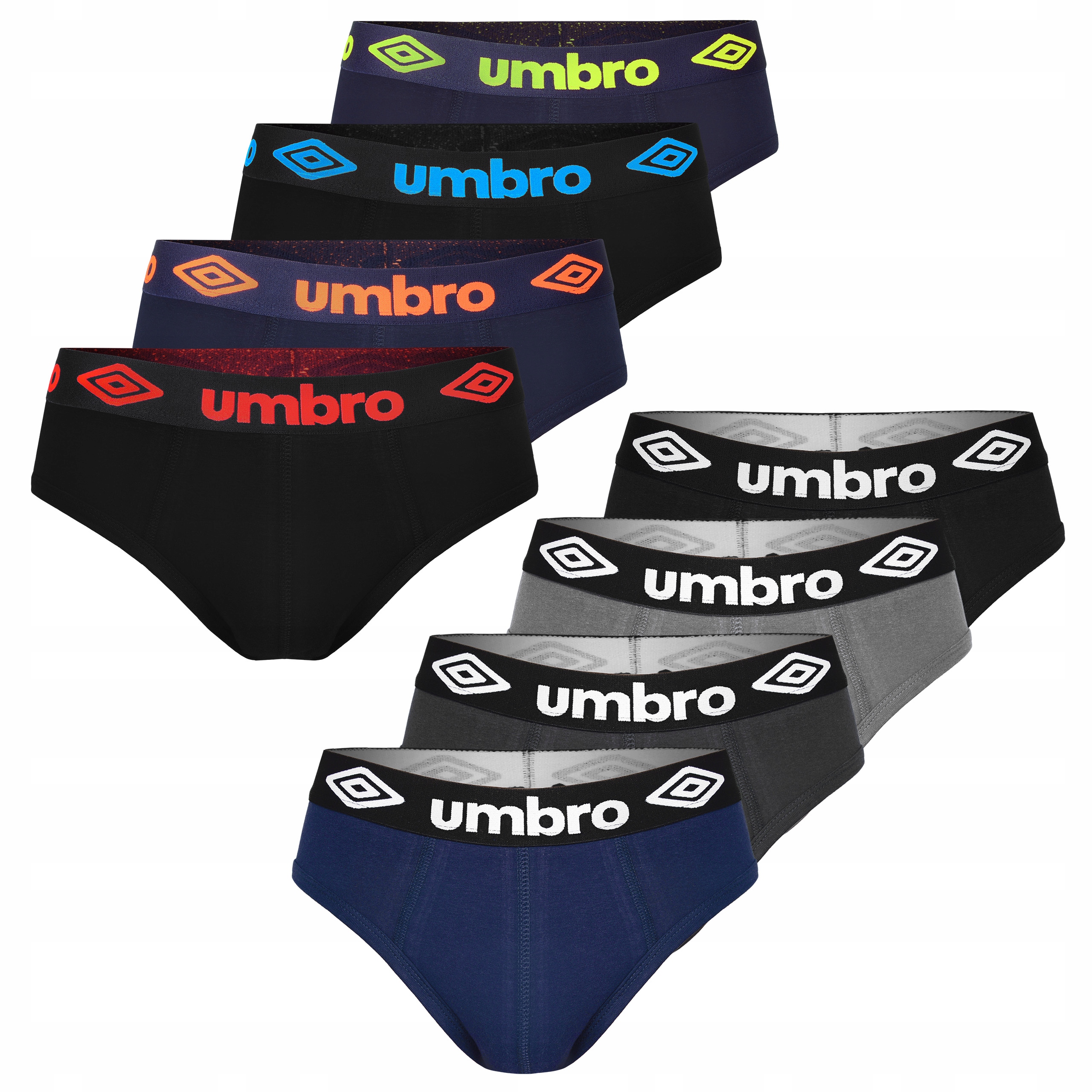 Umbro Slipy Majtki Męskie Bawełniane Zestaw 8 sztuk Rozmiar M Płeć mężczyzna