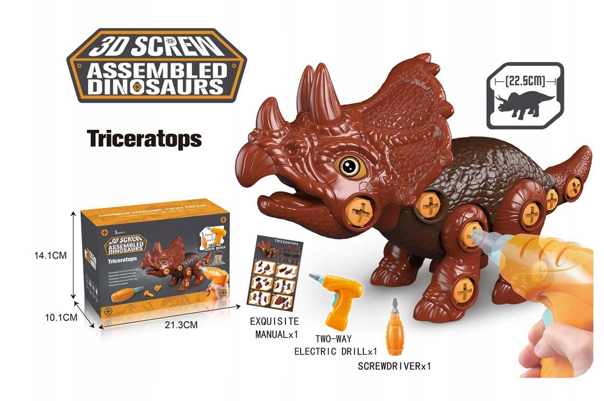 DINOZAUR DO SKRĘCANIA,ŚRUBOKRĘT +WIERTARKA 6279