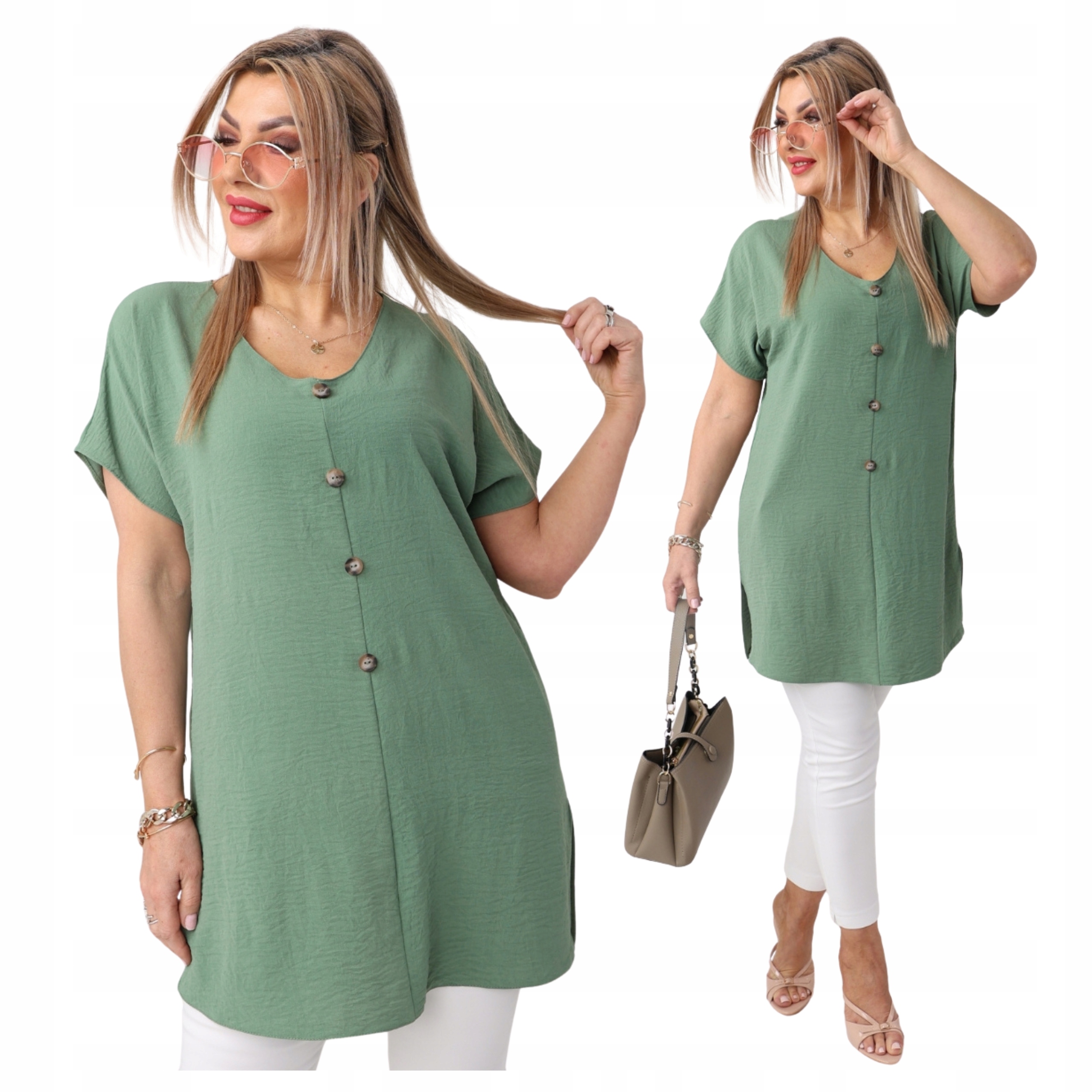 Tunika bluzka damska Polski Producent duże rozmiary luźna długa