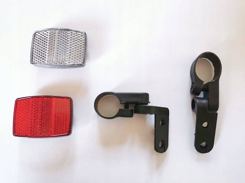 Odblaski rowerowe komplet PRZÓD + TYŁ z mocowaniem Zasilanie inne