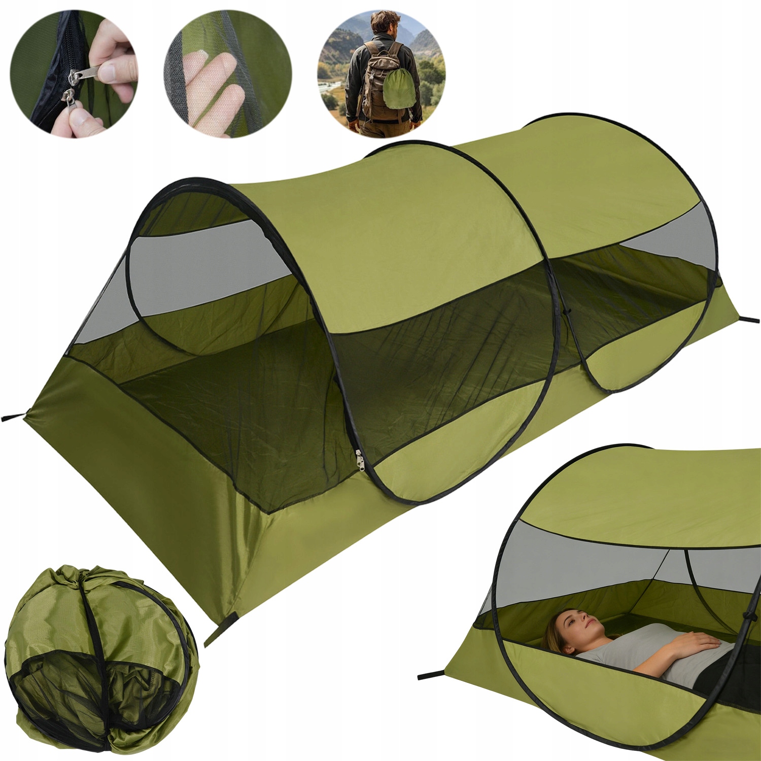 Silný Stan Kempingový Stan Na Kempování Pro 1 Osobu S Oboustranným Zámkem