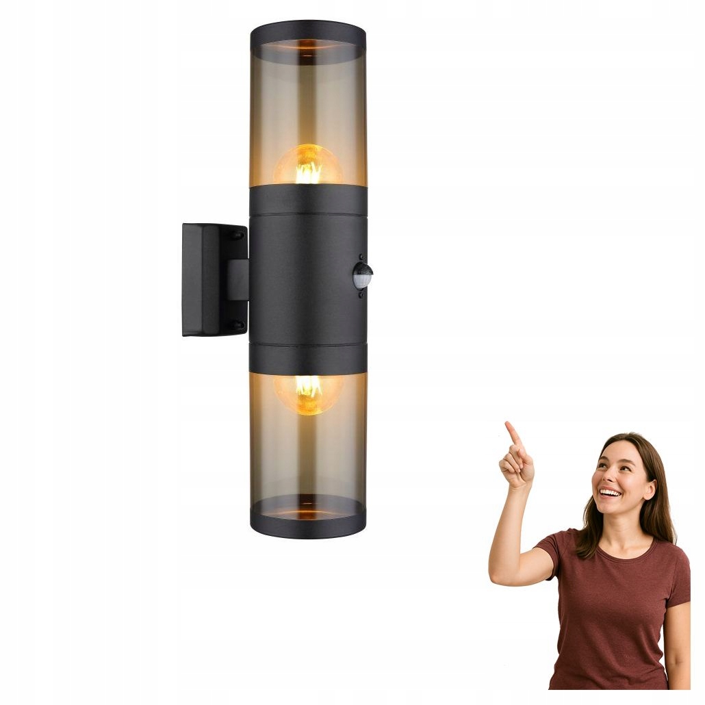 Vonkajšie nástenné svietidlo hore a dole so snímačom Xeloo 32014-2BSS Globo