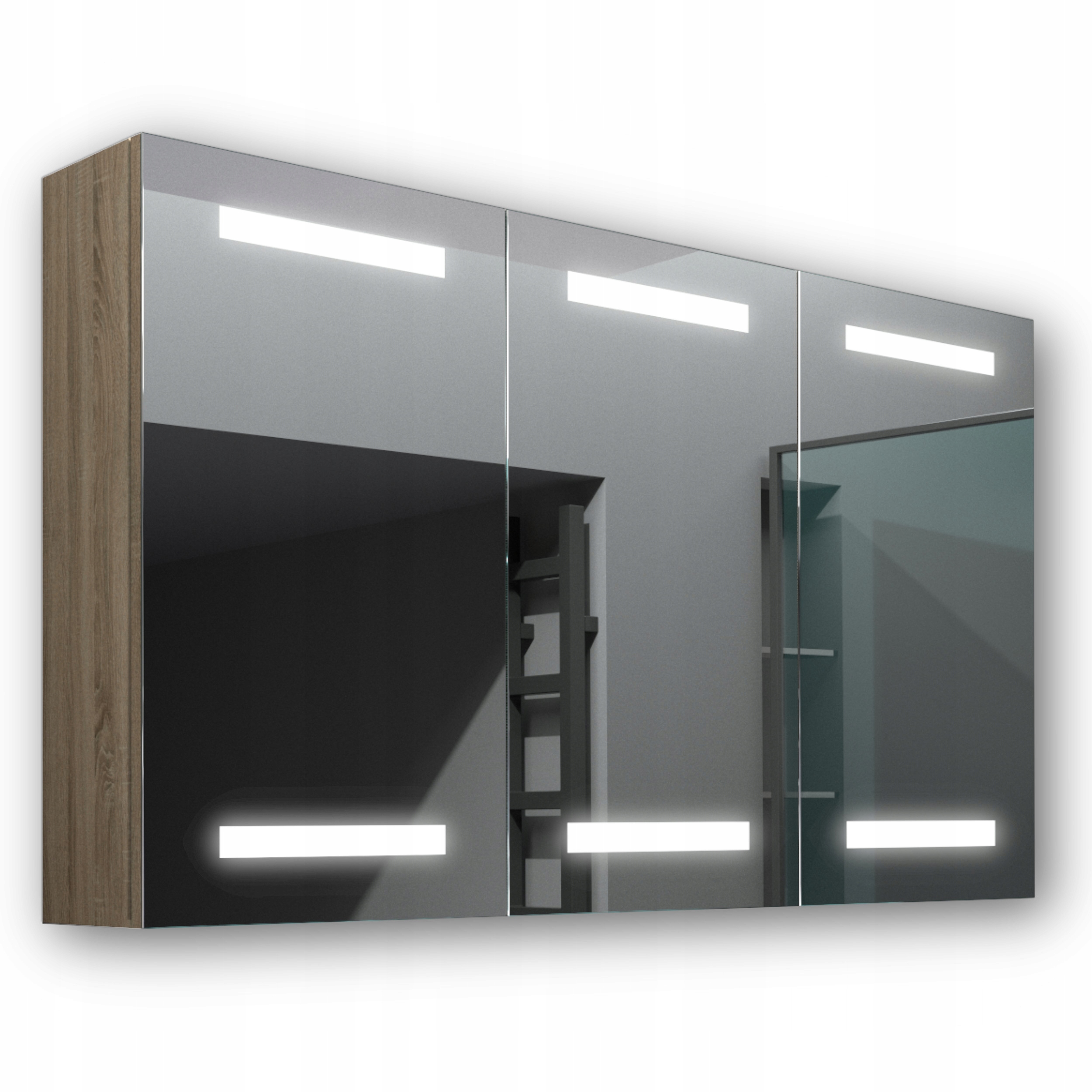 Dřevěná skříňka 120x70 Led zrcadlo Ares Sonoma