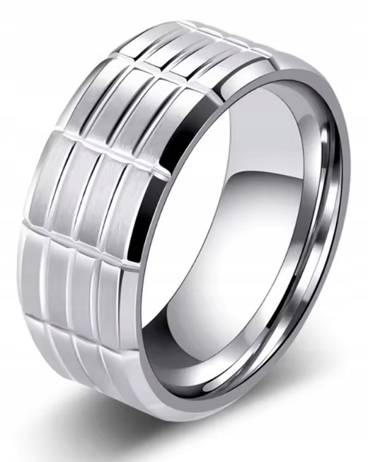 Srebrny Pierścień Sygnet Prosty Styl Wrąbki, PUNK STAL