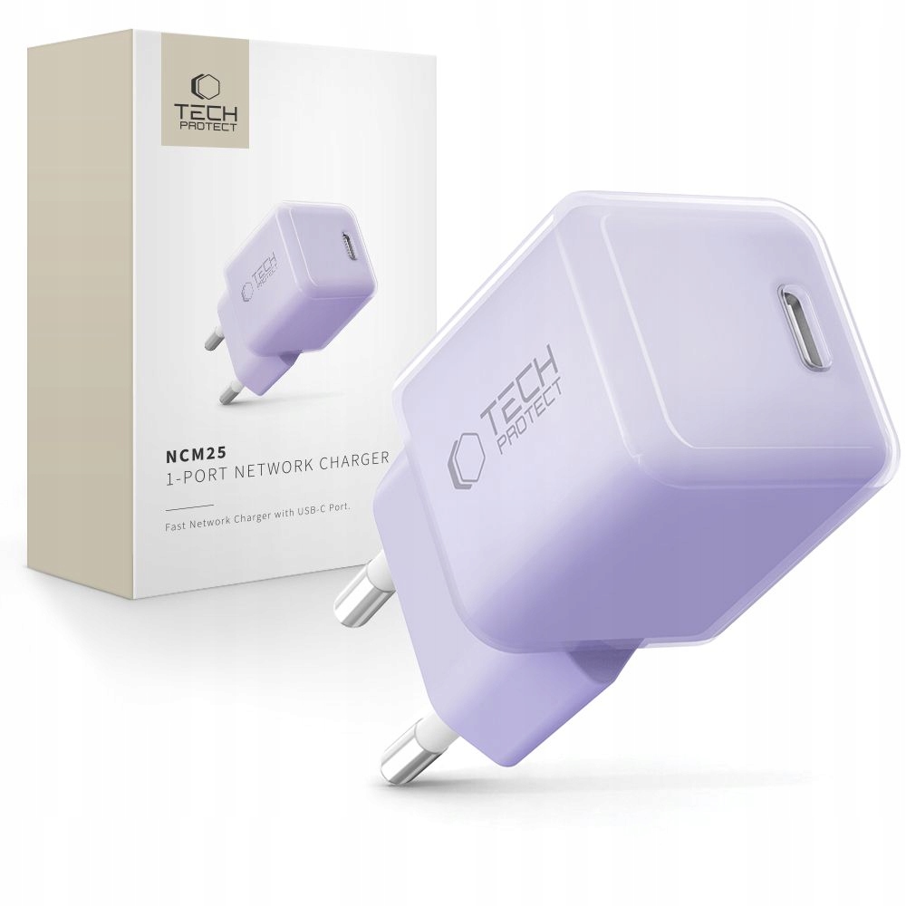 Tech- Protect NCM25 1- Port Network Charger Pd 25W Baby Purple Tech-
