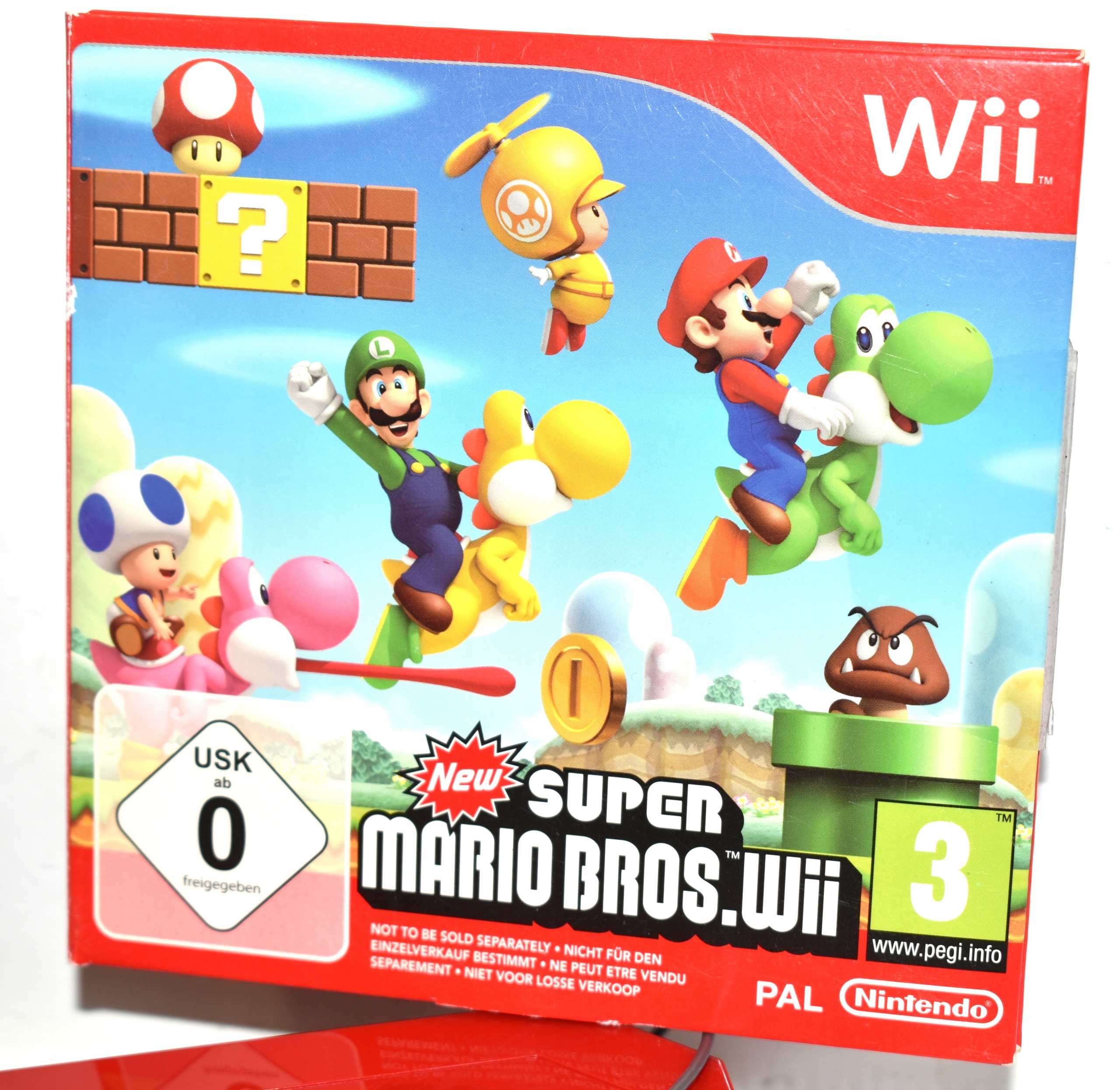NINTENDO WII CZERWONA 25-LECIE MARIO + WII REMOTE PLUS + GRA MARIO BROS Stan opakowania zastępcze