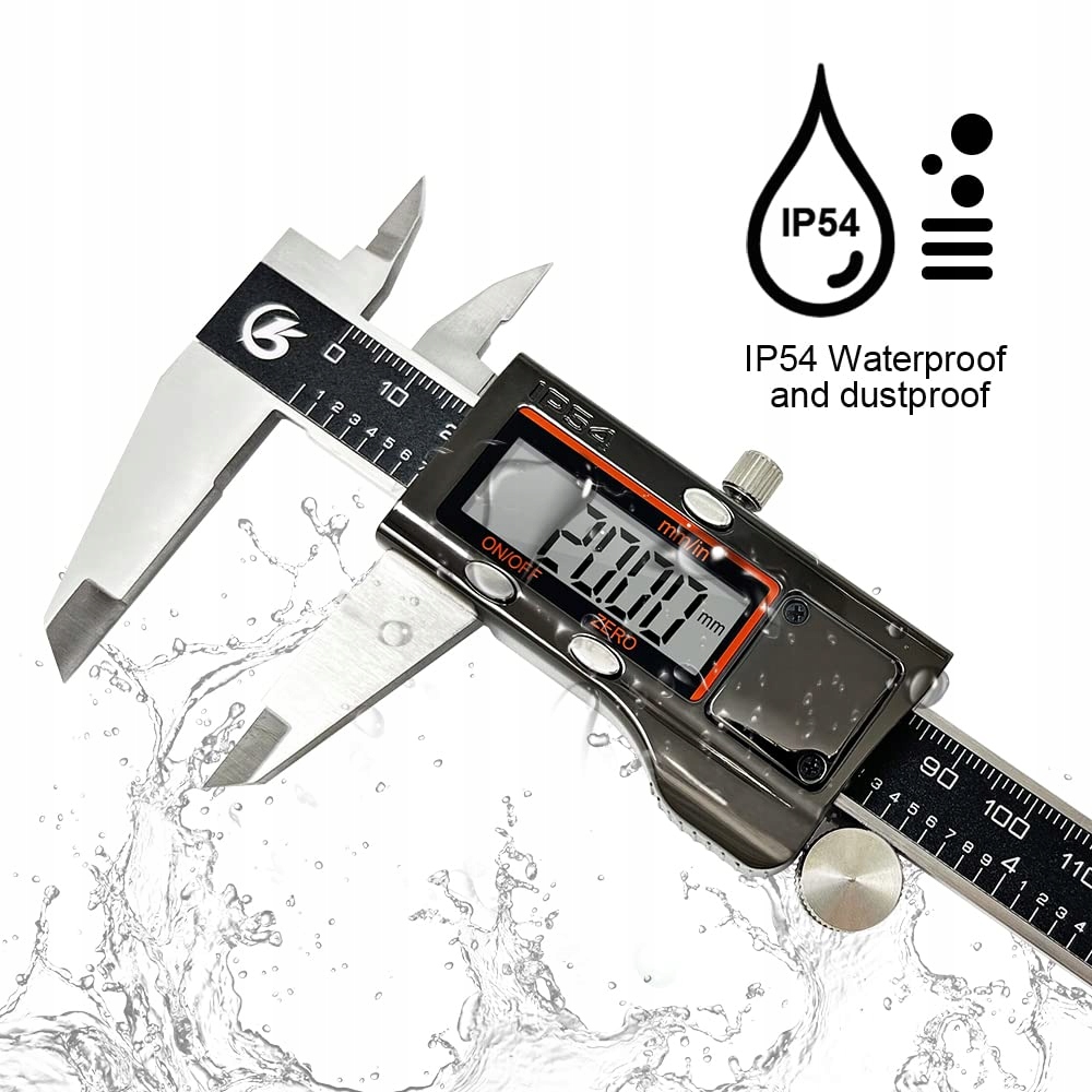 KETOTEK Suwmiarka Cyfrowa IP54 Wodoodporna Stalowa 150mm LCD Wyświetlacz — miniatura 3