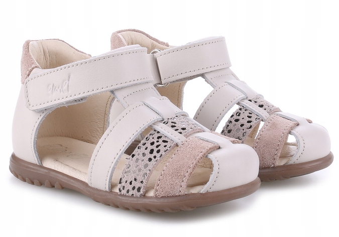 Emel Es 1078-45 Skórzane Sandałki Roczki Zakryte Palce r.21