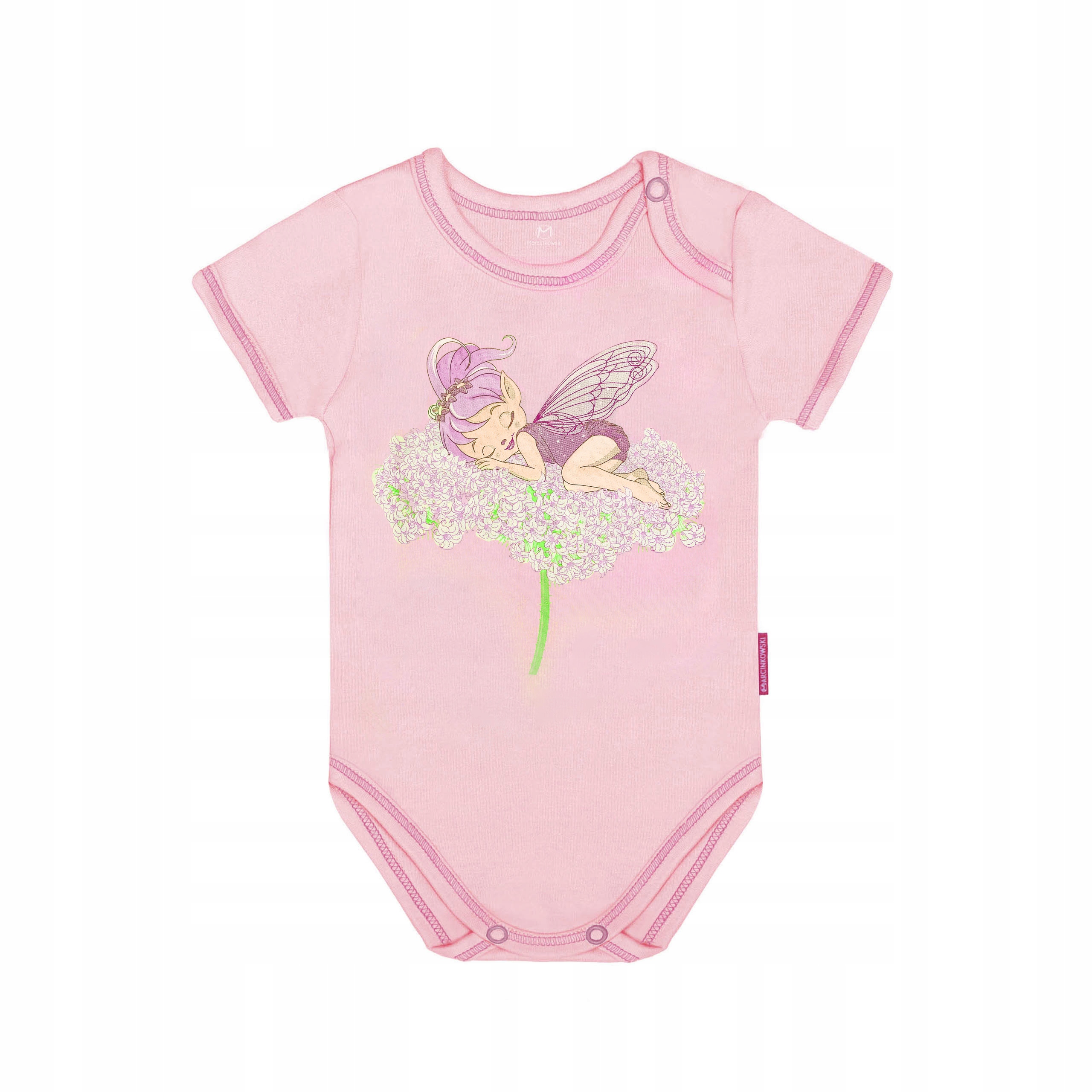 BODY BAWEŁNIANE 80 NIEMOWLĘCE KRÓTKI RĘKAW ELF RÓŻ ROZMIAR DZIEWCZYNKA