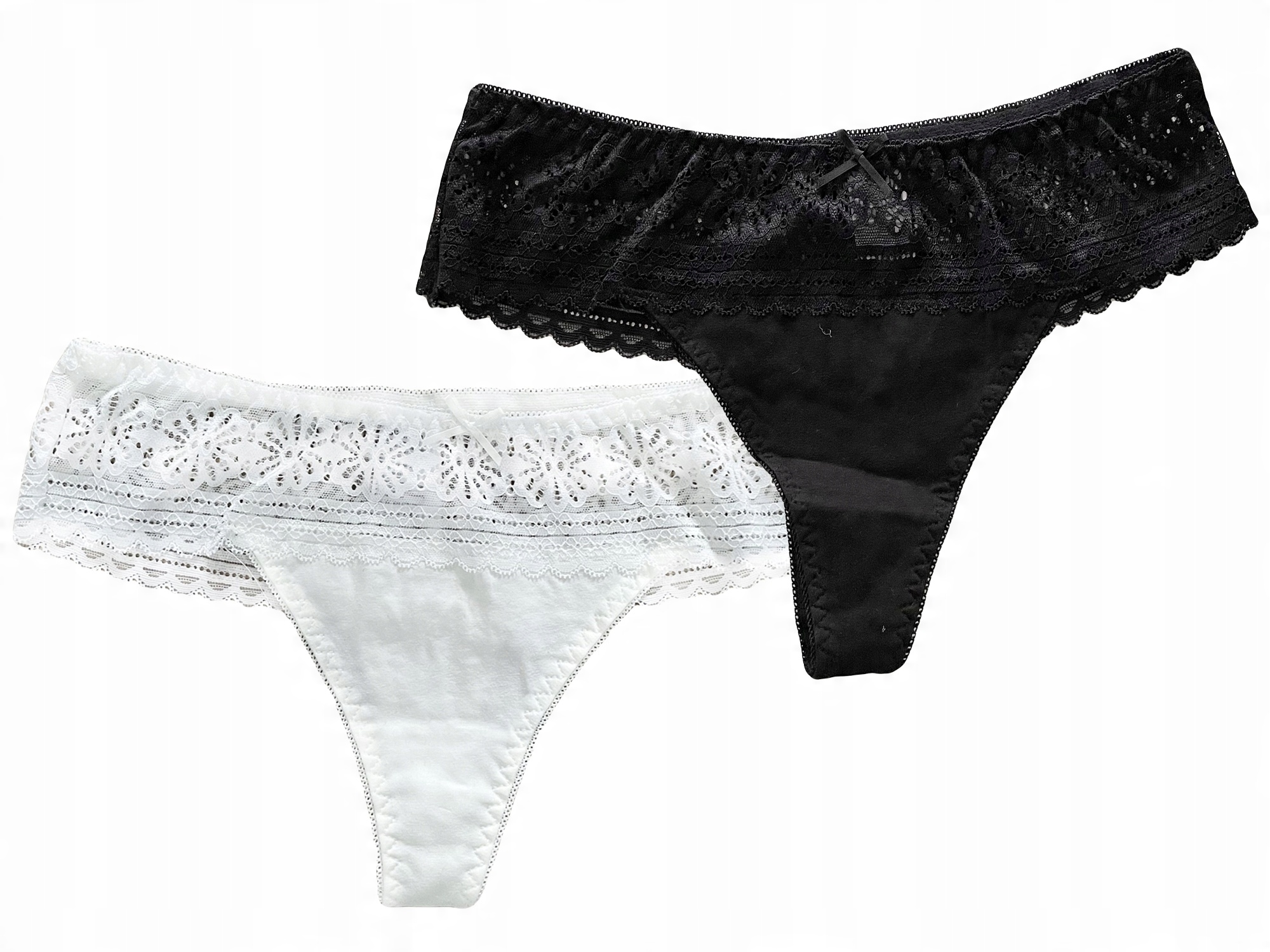 

Stringi Majtki Bawełna Koronka Zestaw 2-pak L/XL