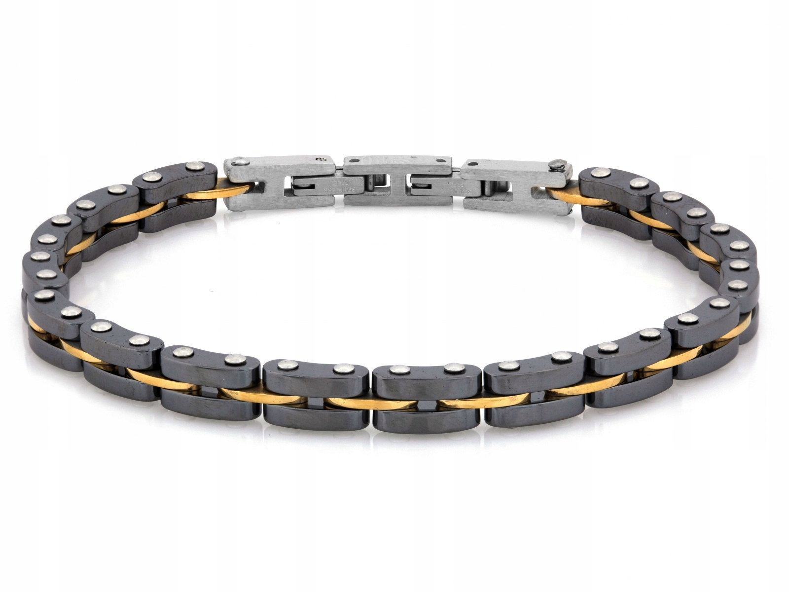 Ocelový Pánský Náramek s moderní velikost 21 šířka 6.6 mm