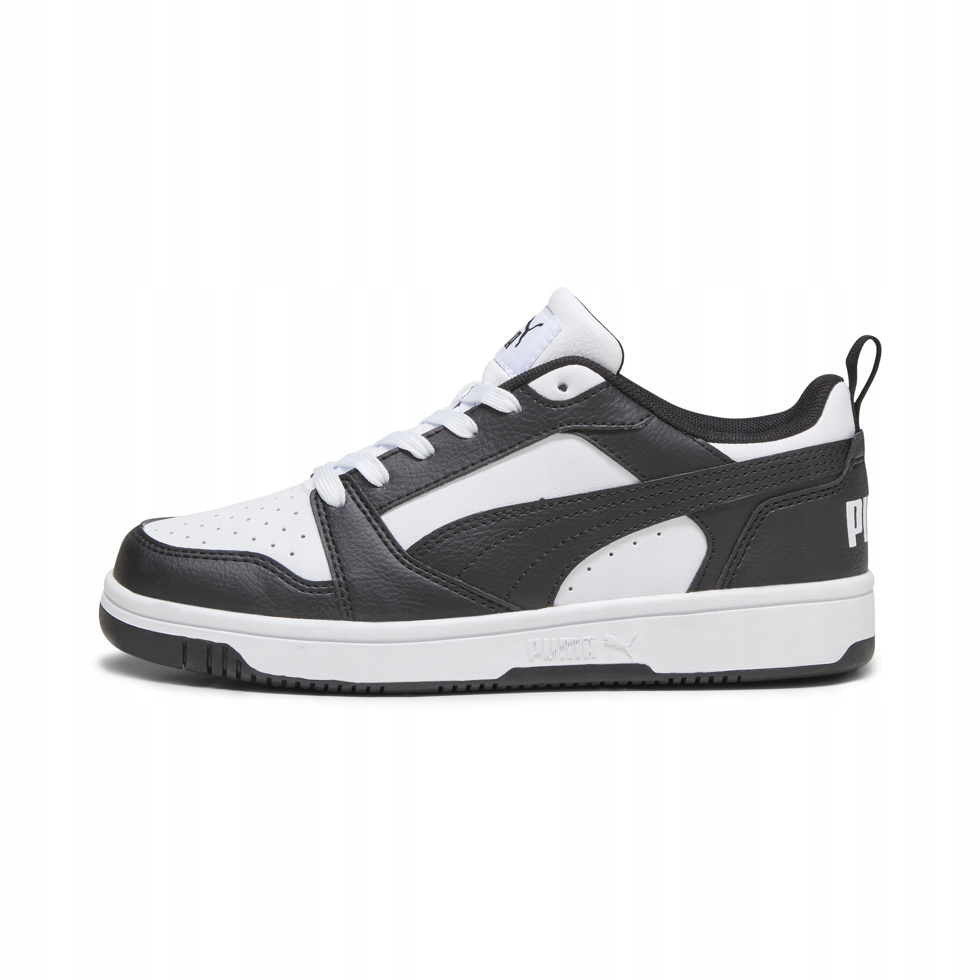 Buty młodzieżowe sportowe Puma Rebound V6 Lo Jr 39383301 czarno białe 36