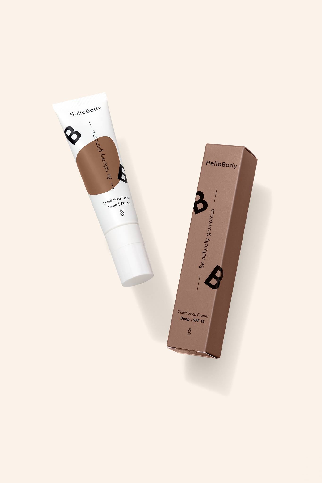 HelloBody Tinted Face Cream Barvící krém na obličej (Deep) 30 ml