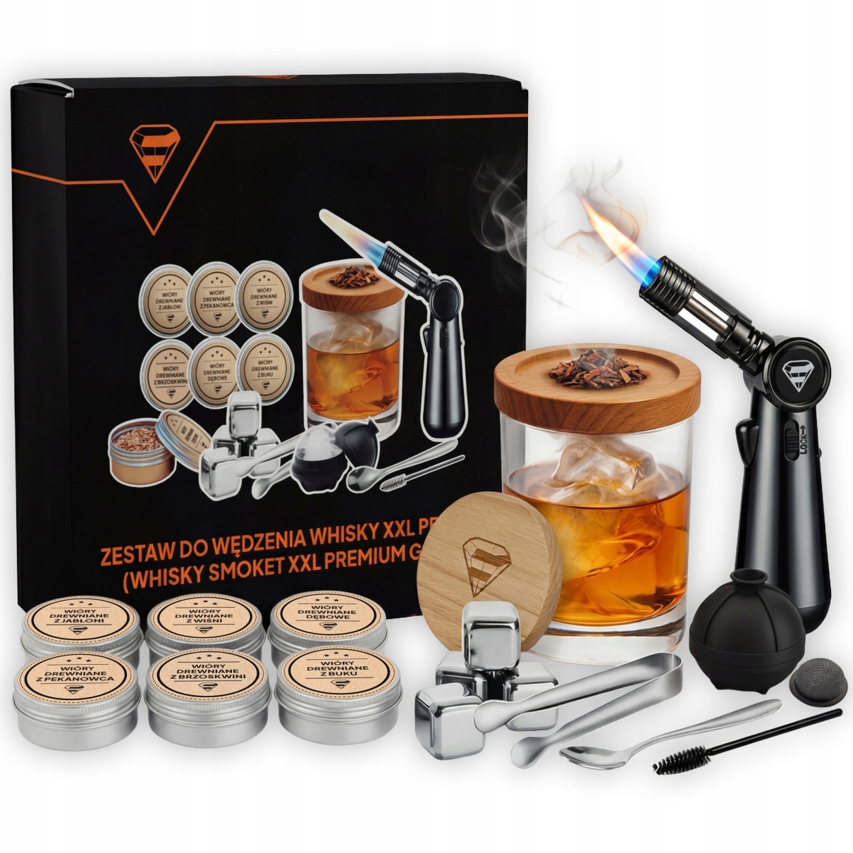 Sada na uzení whisky, kouřový Dárek pro kluka, 18 dílků