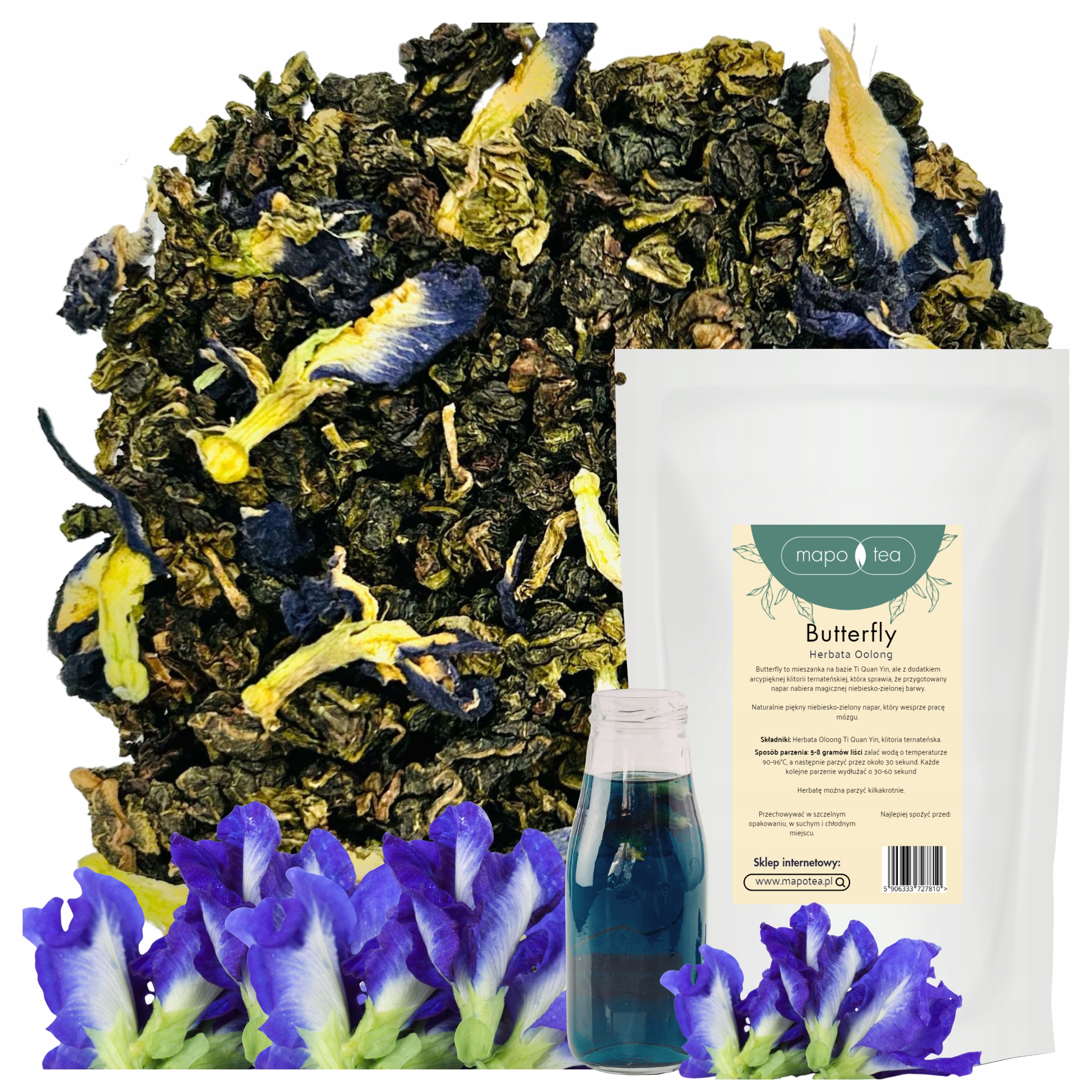 Čaj Oolong Modrý Butterfly Perla Ternatská klinika Velké Balení 1KG