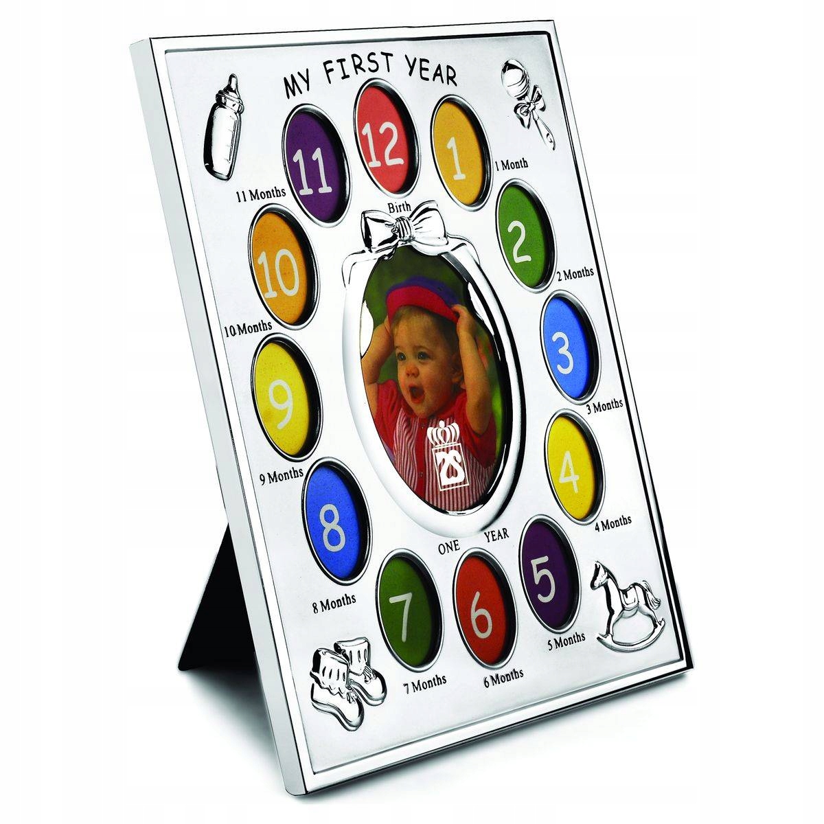 Ramka na roczek srebrna prezent dla dziecka 22x228x279 mm