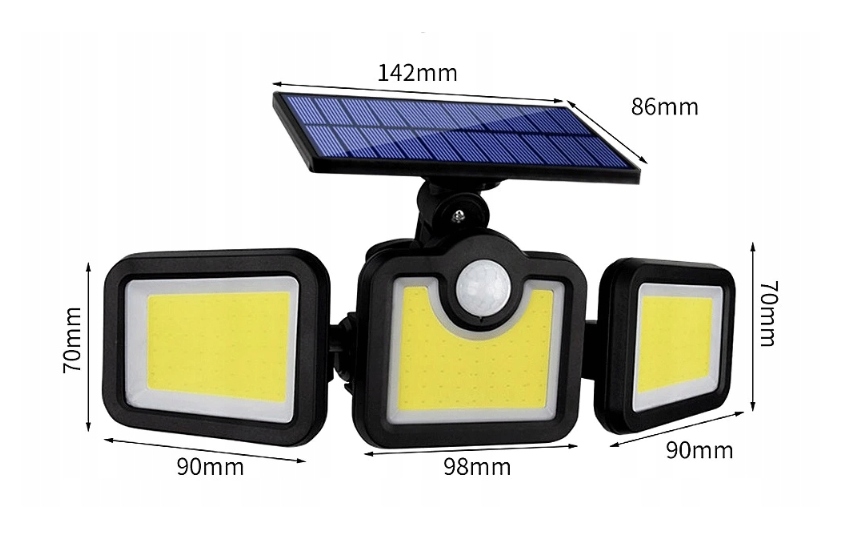 MOCNA LAMPA SOLARNA LED ZEWNĘTRZNA CZUJNIK RUCHU Marka SuperLED
