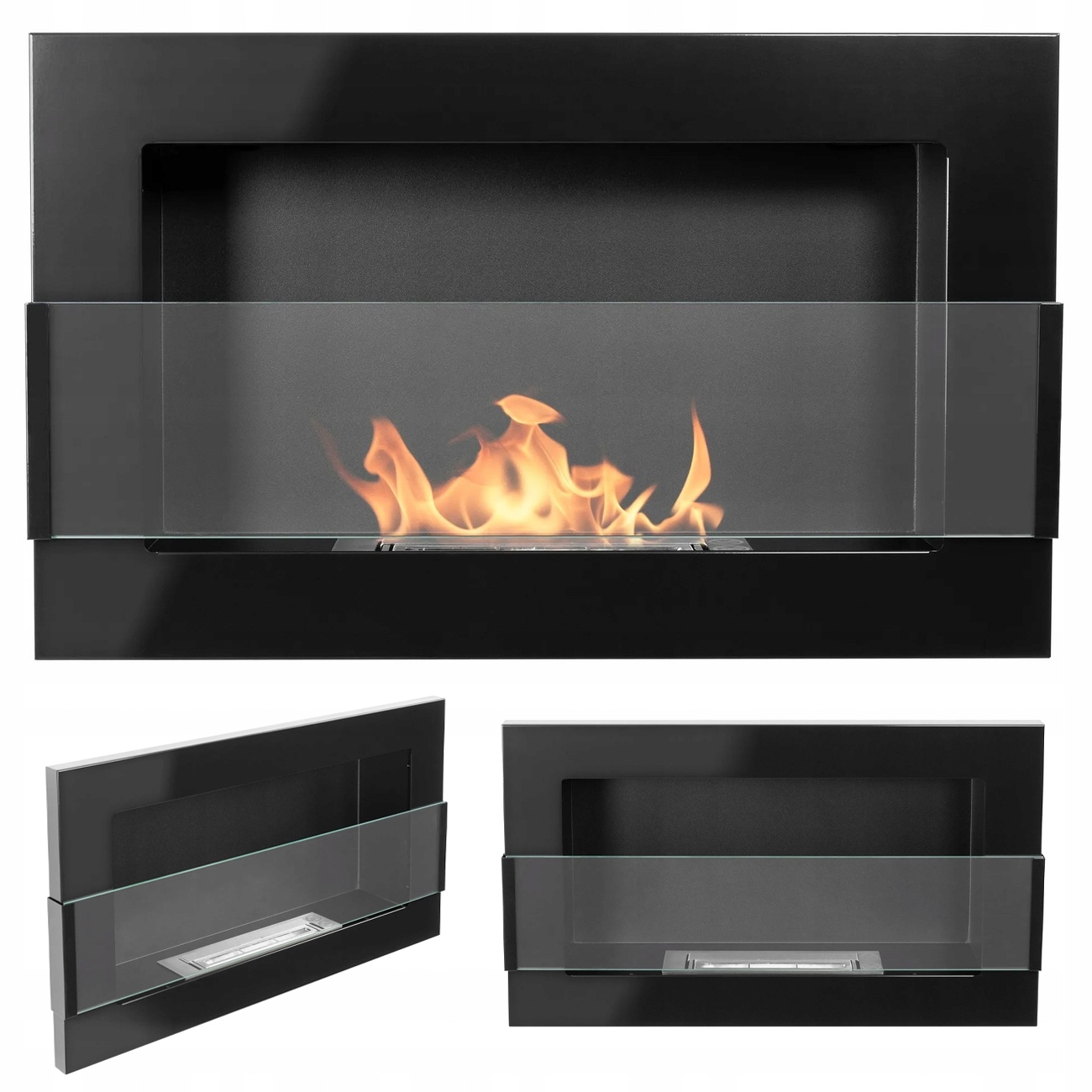 Závesný Biokrb S Sklom 650X400 Čierny Lesk