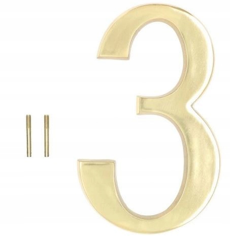 Číslice Na Dveře Dům Budova Číslo Adresa Kovová Mosaz Zlatá 19 CM 3