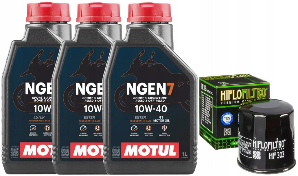 Sada Filtr HF303 Olej 10v40 Motul 4T Ngen7 3L