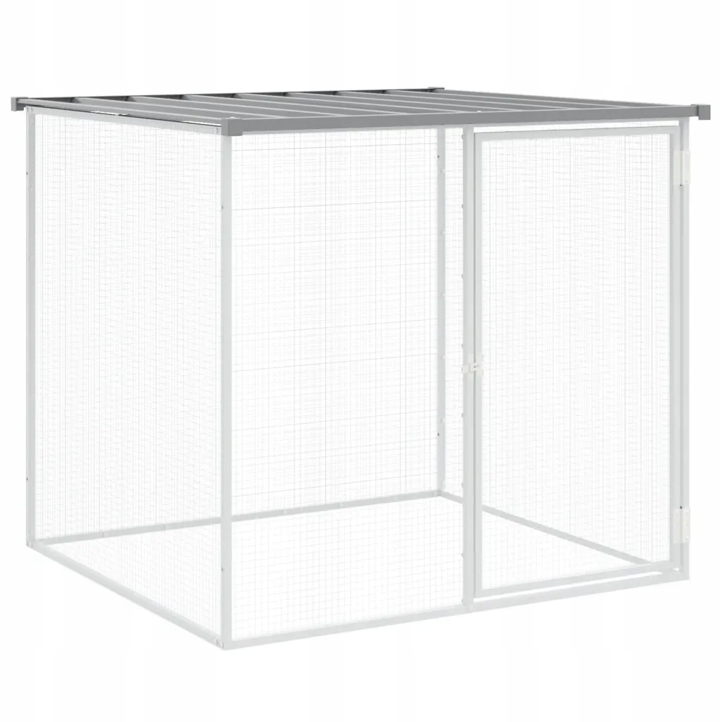 Levně Klec pro kuřata krytá světle šedá 103x98x90cm