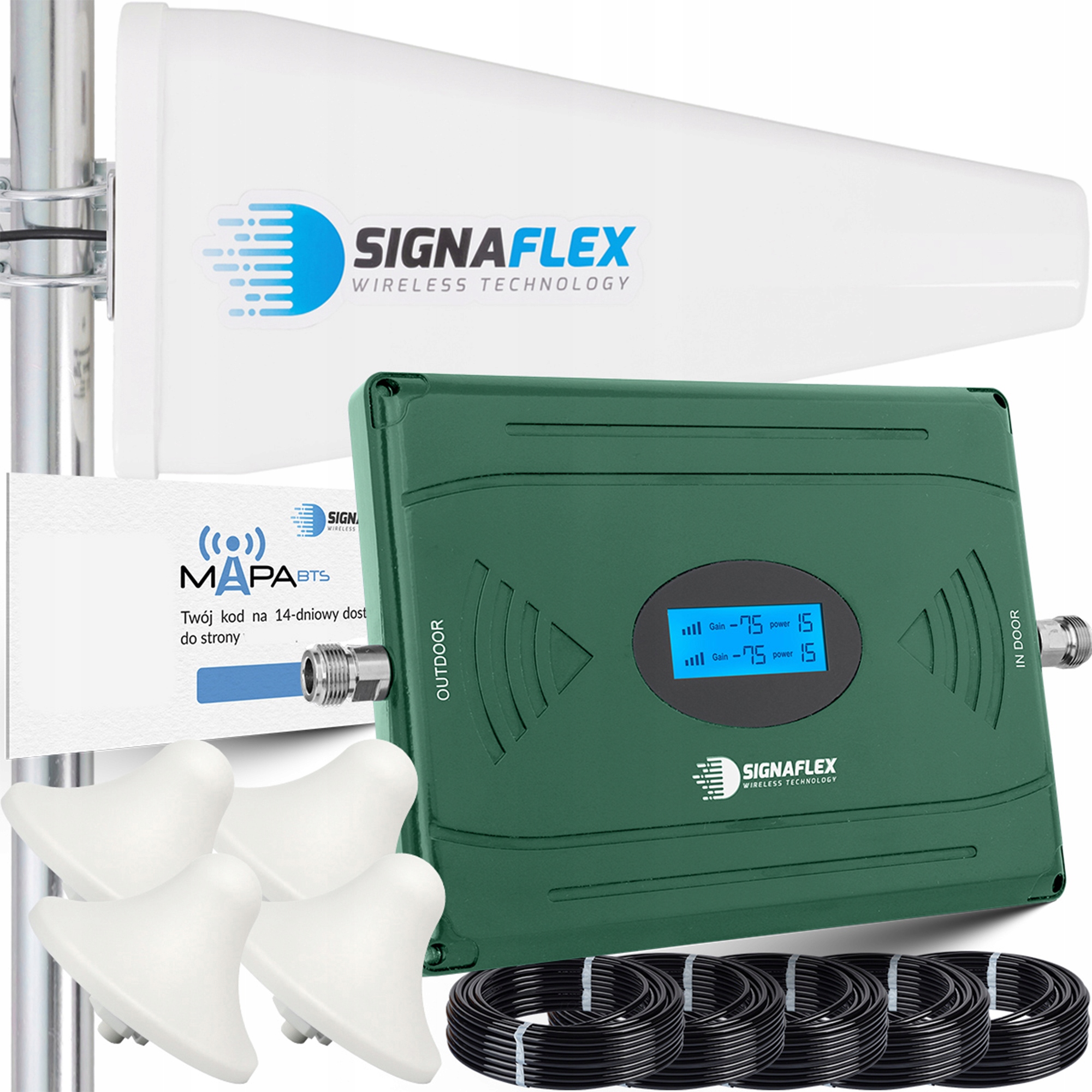 Sada Zosilňovač Egsm/dcs LS-EG11 Agc T1 20dBi 10 m 4x Huba