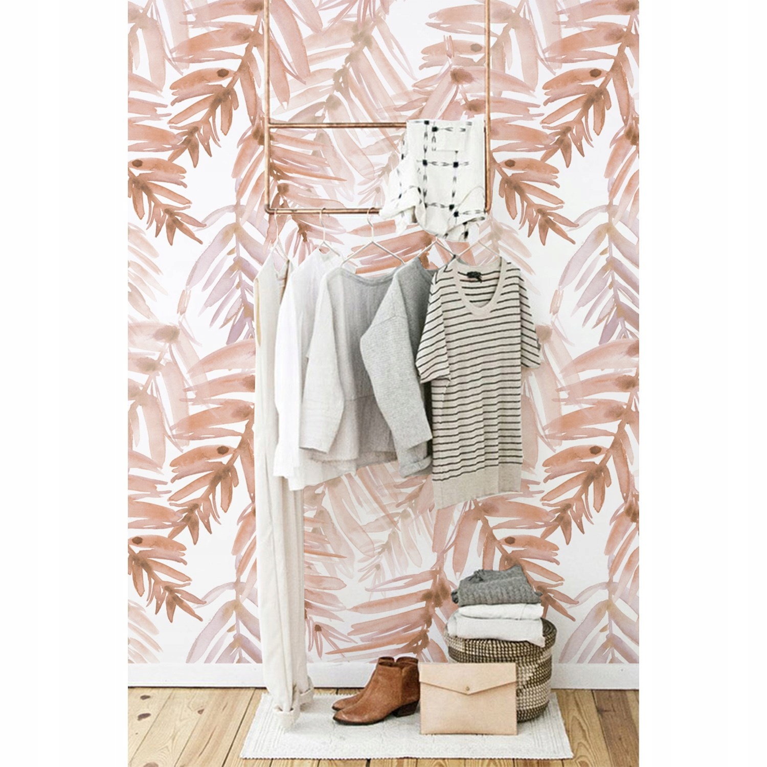 

Tapeta ścienna Subtelne kwiaty i liście 104x70 cm