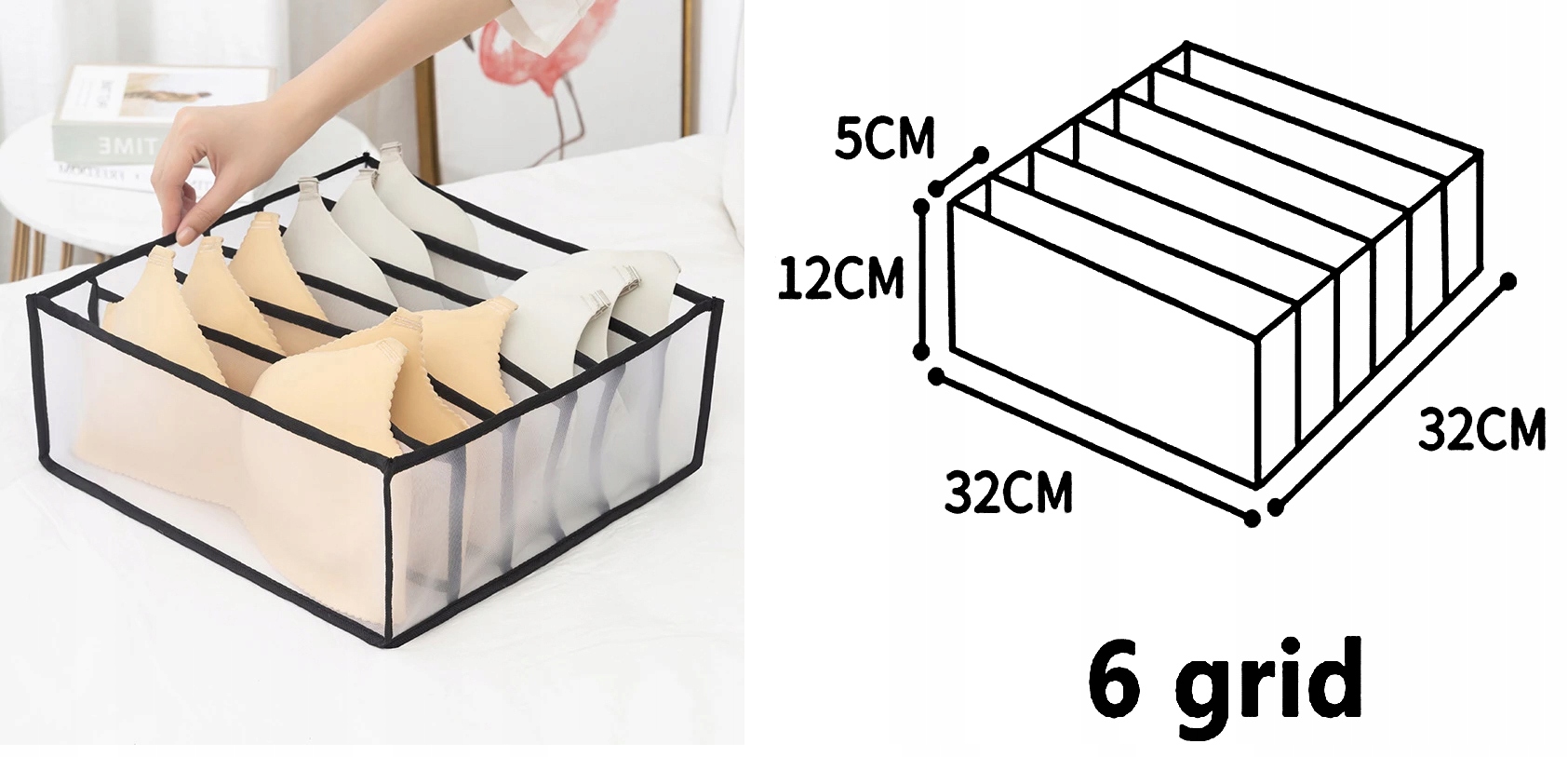 Organizer Na Biustonosze Staniki Do Szuflady Długość (cm) 32