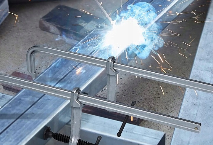 ŚCISK ŚLUSARSKI 400x120 KUTY F STALOWY STOLARSKI SPAWALNICZY ZACISK Wysokość szczęk 120 mm