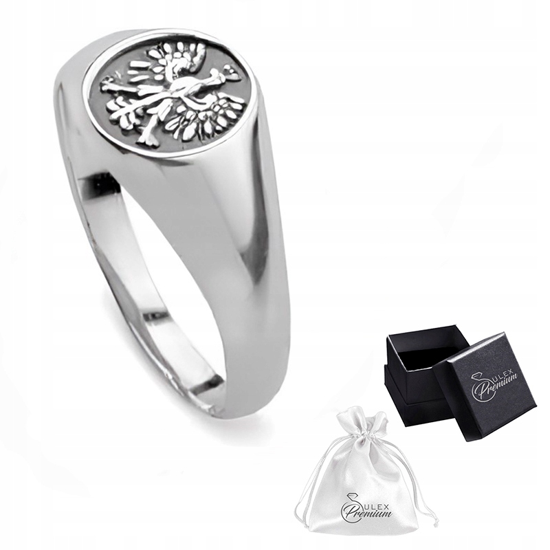 Vlastenecký signet stříbro ryzost 925 Prsten Orel v koruně vel. 15