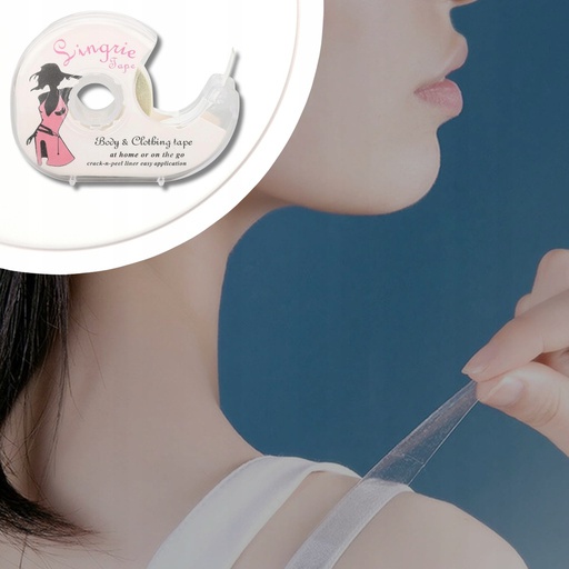 TAŚMA DO UBRAŃ DWUSTRRONNA PLASTRY BEZBARWNA 5M PLASTRY ROLKA DO CIAŁA SKÓR Linia regular