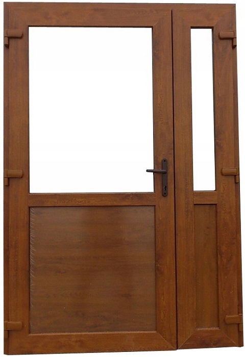 DRZWI ZEWN. PCV ZŁOTY DĄB 140x210 DWUSKRZYDŁOWE