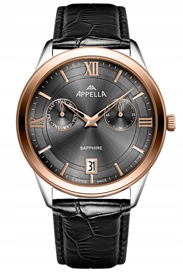 Nové Originální Pánské hodinky Appella L70014.R2R6QF Safírové datum gravírování