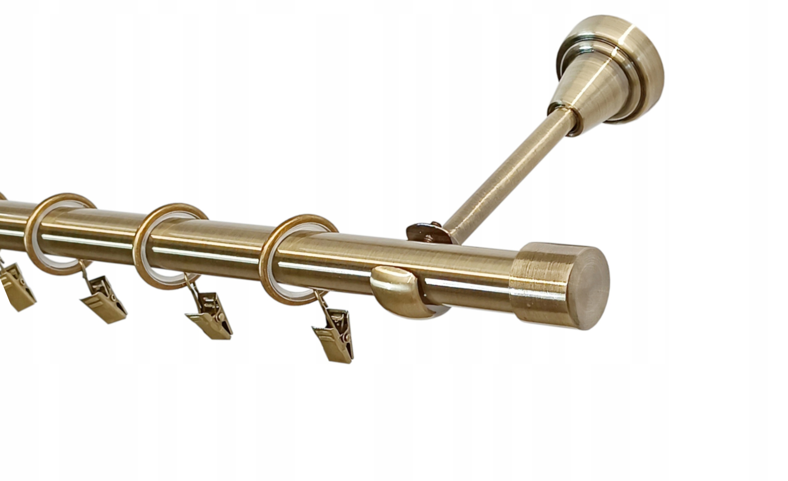Garnýž nástěnný Lux jednoduchý 19 mm zlatý Zlato Antik Mix koncovek 320 cm