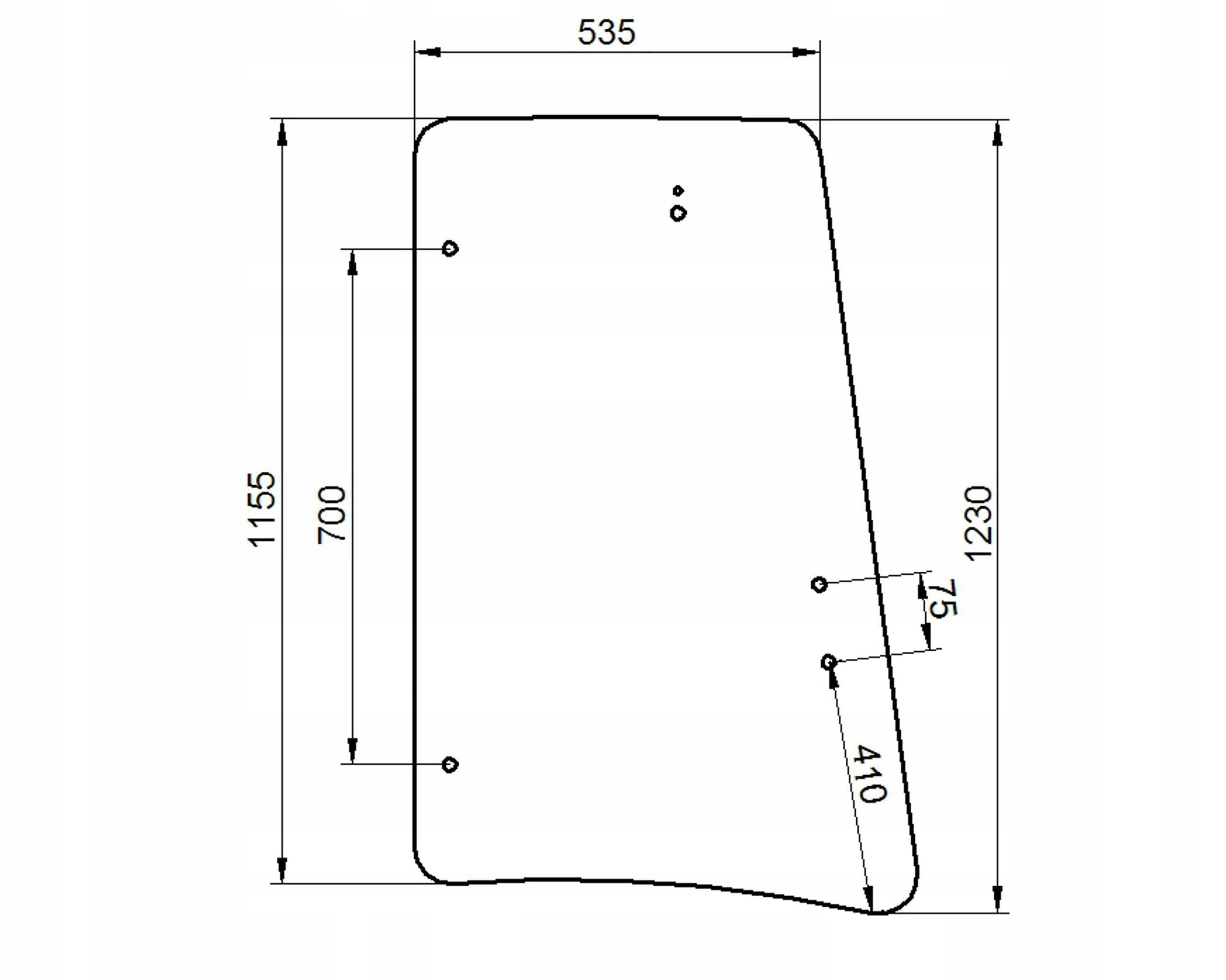 sklo Jcb boční levé 827/80248 P21 3CX 4CX