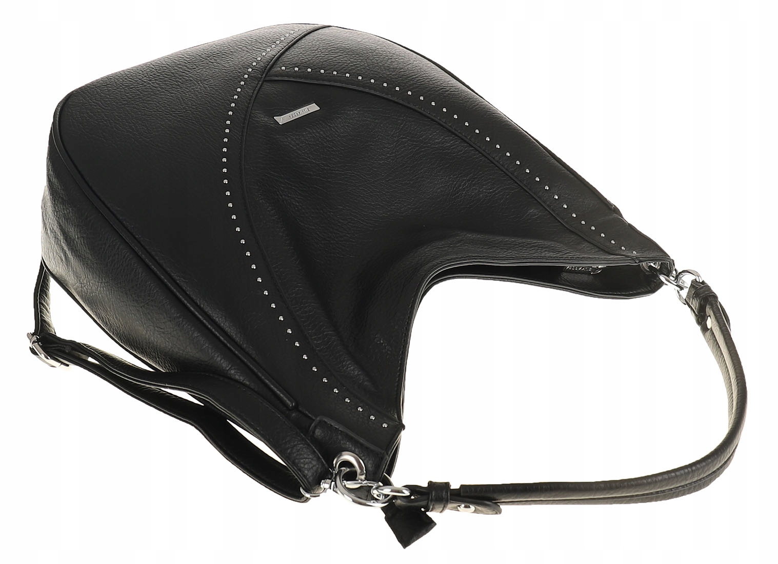 SILVIA ROSA Włoska Torebka Damska worek listonoszka na Ramę SB6820 Black Kolor czarny