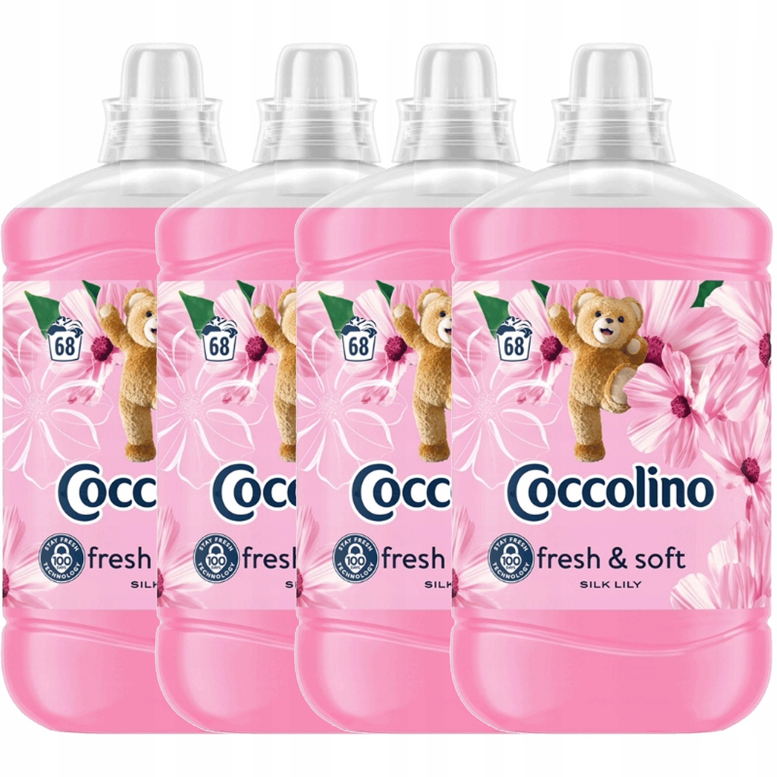Levně Coccolino Fresh&Soft Silk Lily tekutá aviváž 1,7L 68 praní x4