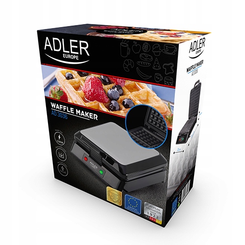 Gofrownica Na 4 Gofry Mocna Duże Chrupiące Puszyste XXL 1500W ADLER AD 3036