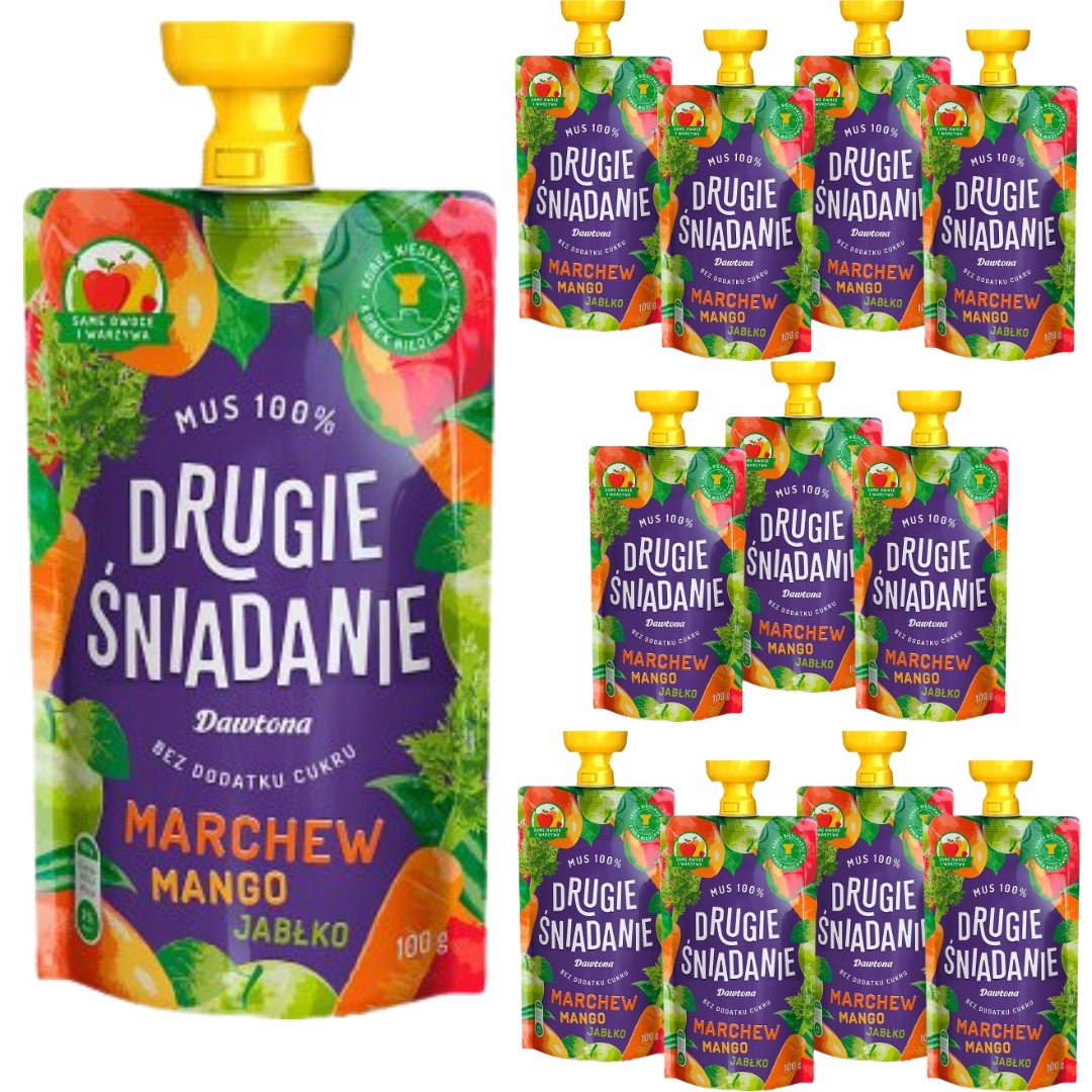 MUS 100% Dawtona DRUGIE ŚNIADANIE marchew mango 12 EAN (GTIN) 5901713015358