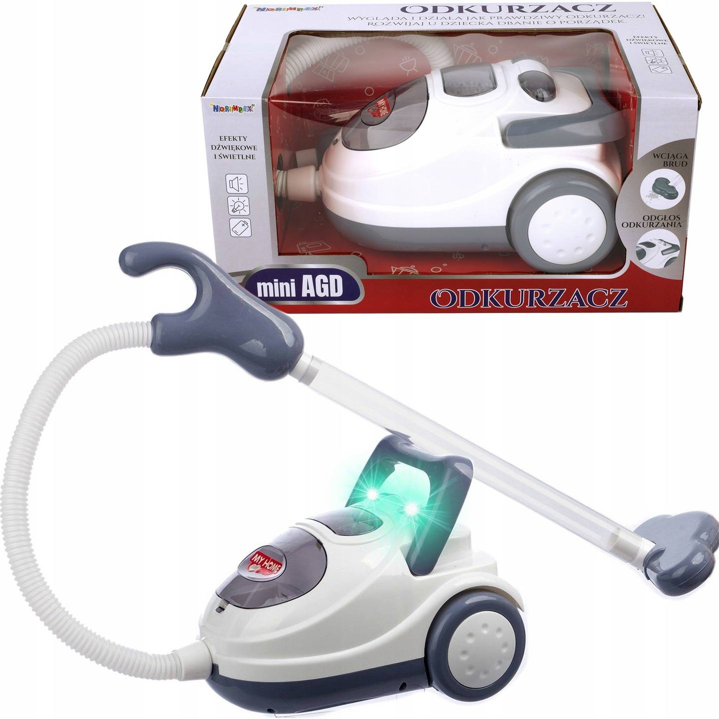DUŻY ODKURZACZ DLA DZIECI ŚWIATŁO DŹWIĘK ODKURZA Seria mini AGD