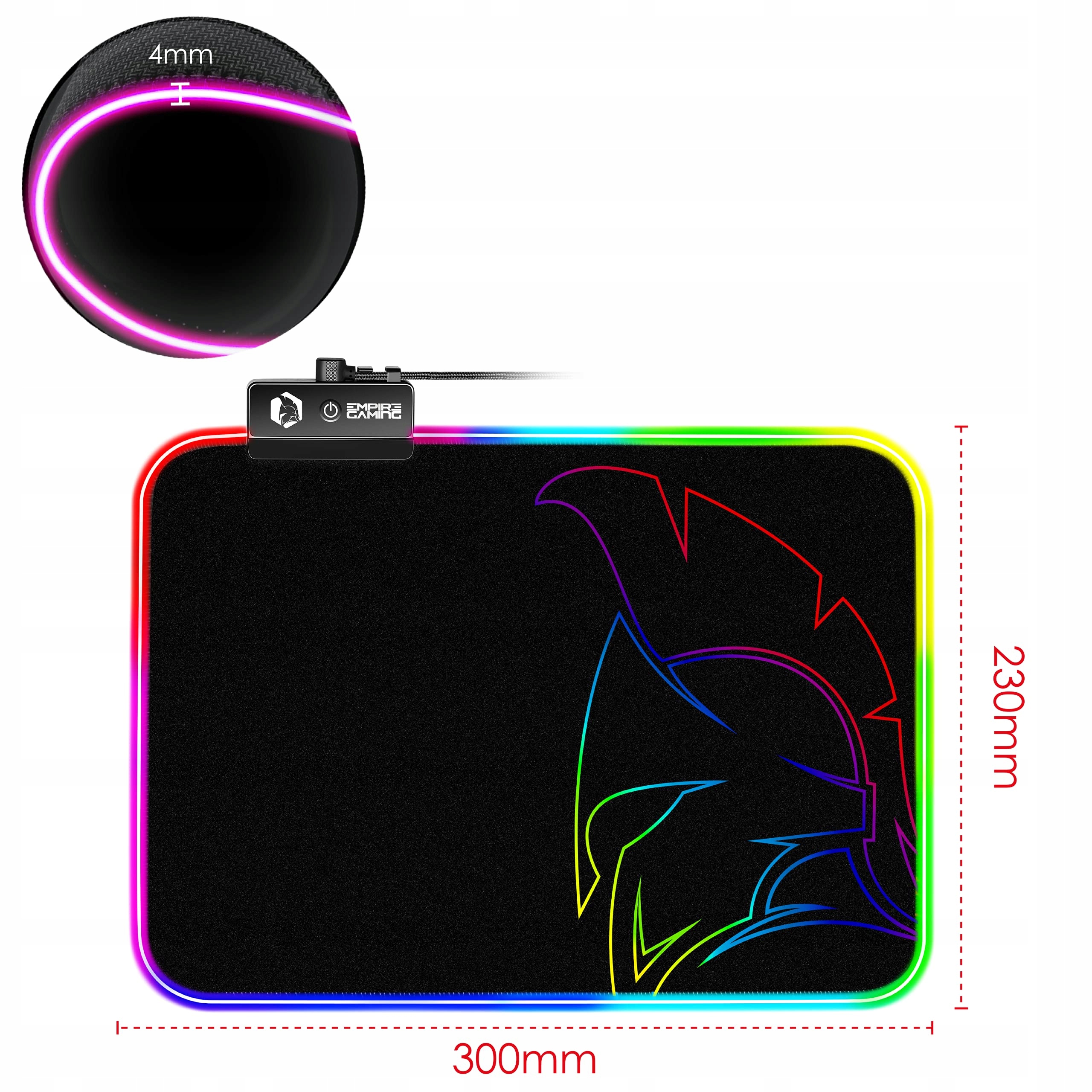 EMPIRE GAMING Podkładka Pod Myszkę RGB 12 Trybów Oświetlenia LED — miniatura 6