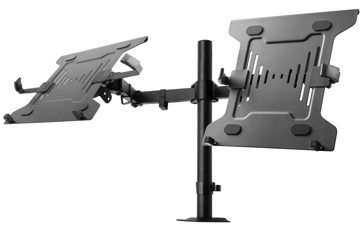 Uchwyt na dwa laptopy biurkowy na biurko regulowany mocny