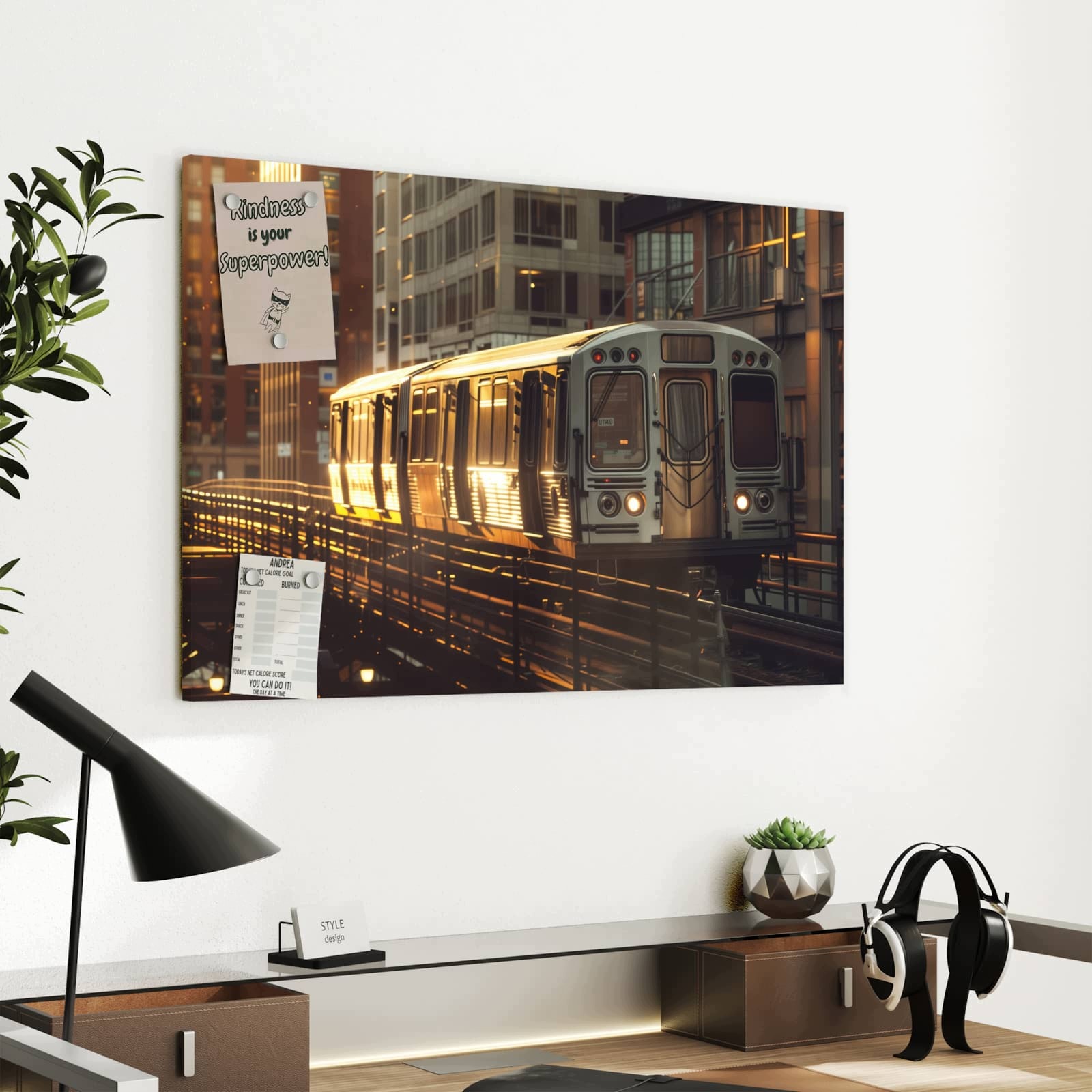 Magnetická tabule Miejský pocioug Západ slunce 60 × 40 cm