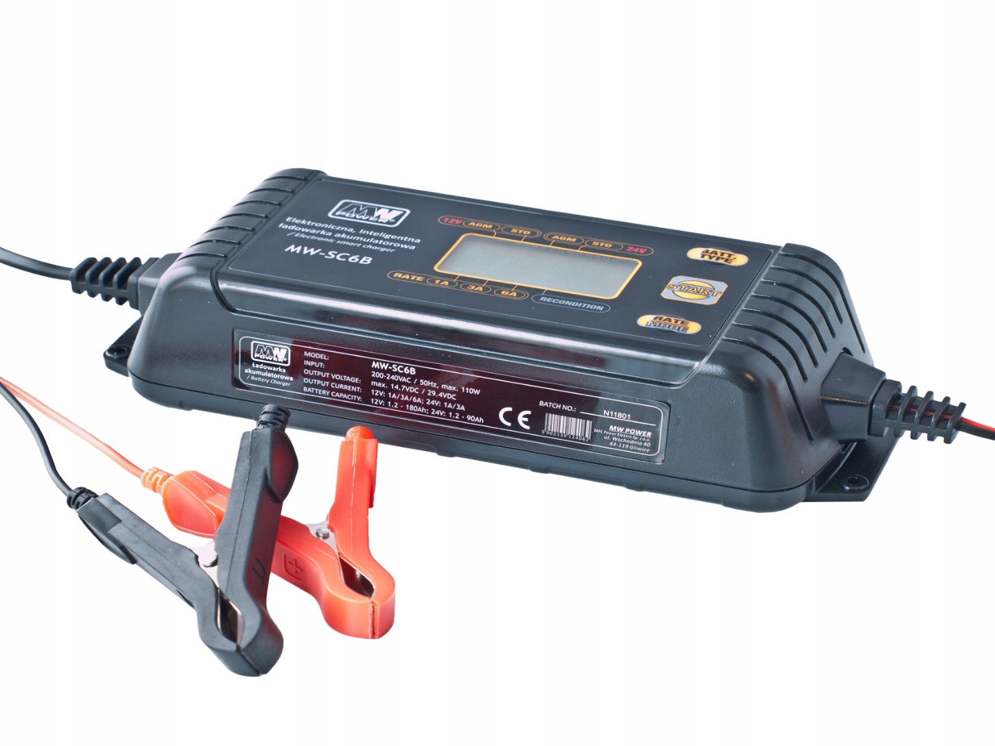 PROSTOWNIK INTELIGENTNA ŁADOWARKA DO AKUMULATORA 6A 12V 24V MW-SC6B EAN (GTIN) 5902223422834